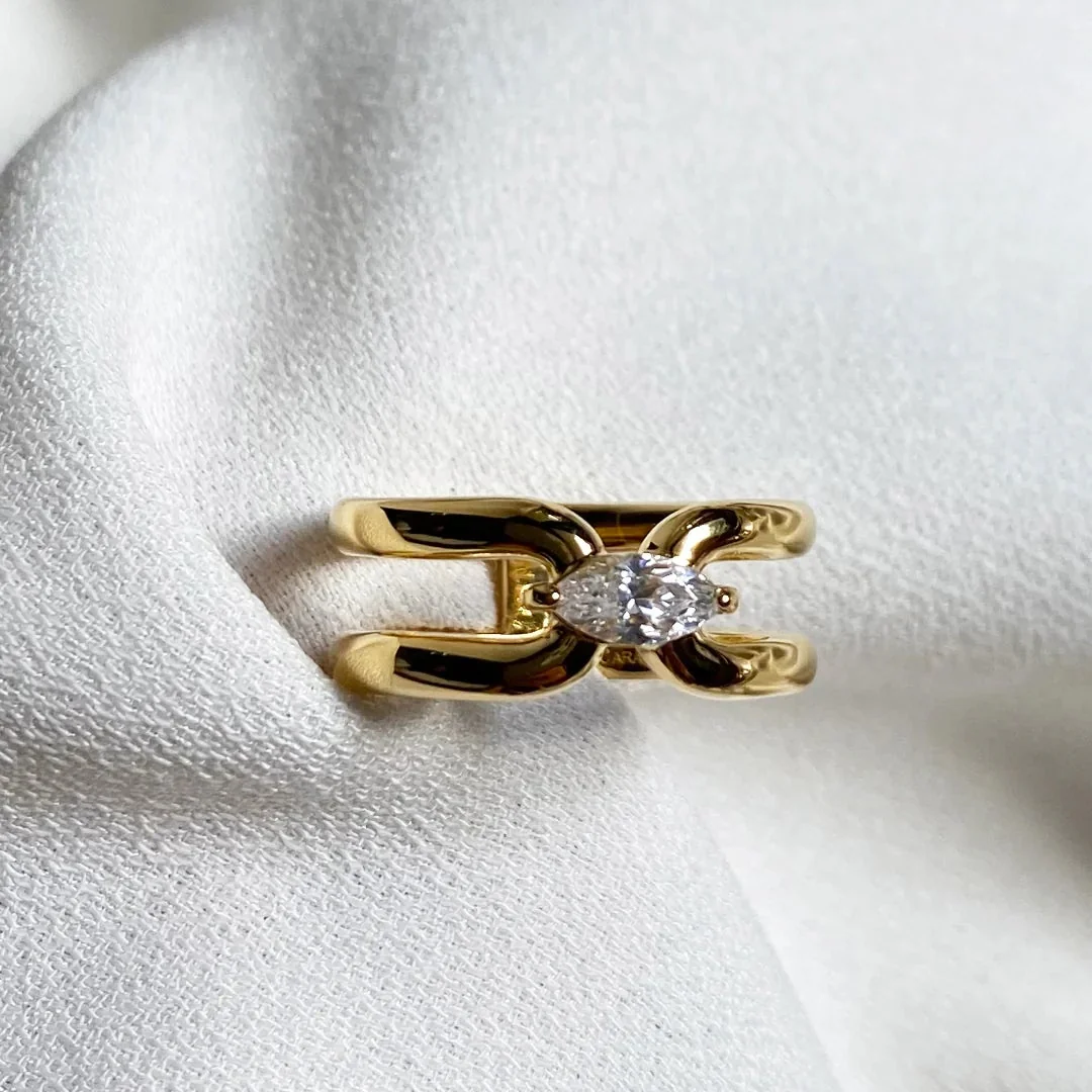 Your Timeless Zircon Gem Ring Gold Plating - Image 4