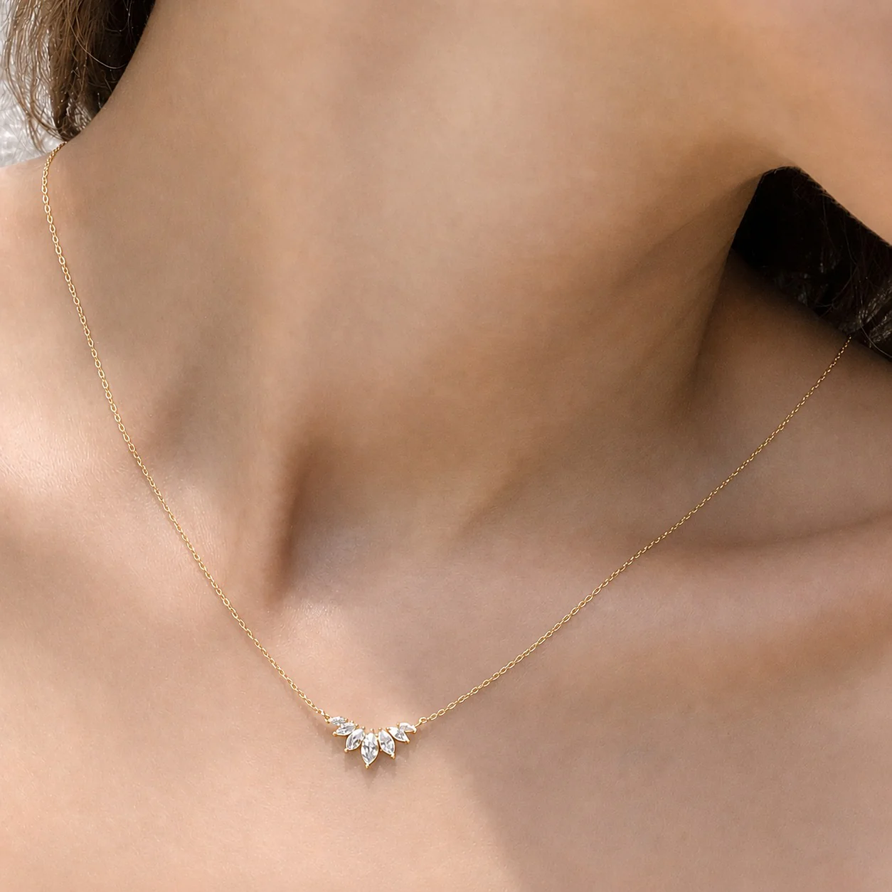 Marquise Silver Necklace - Image 3