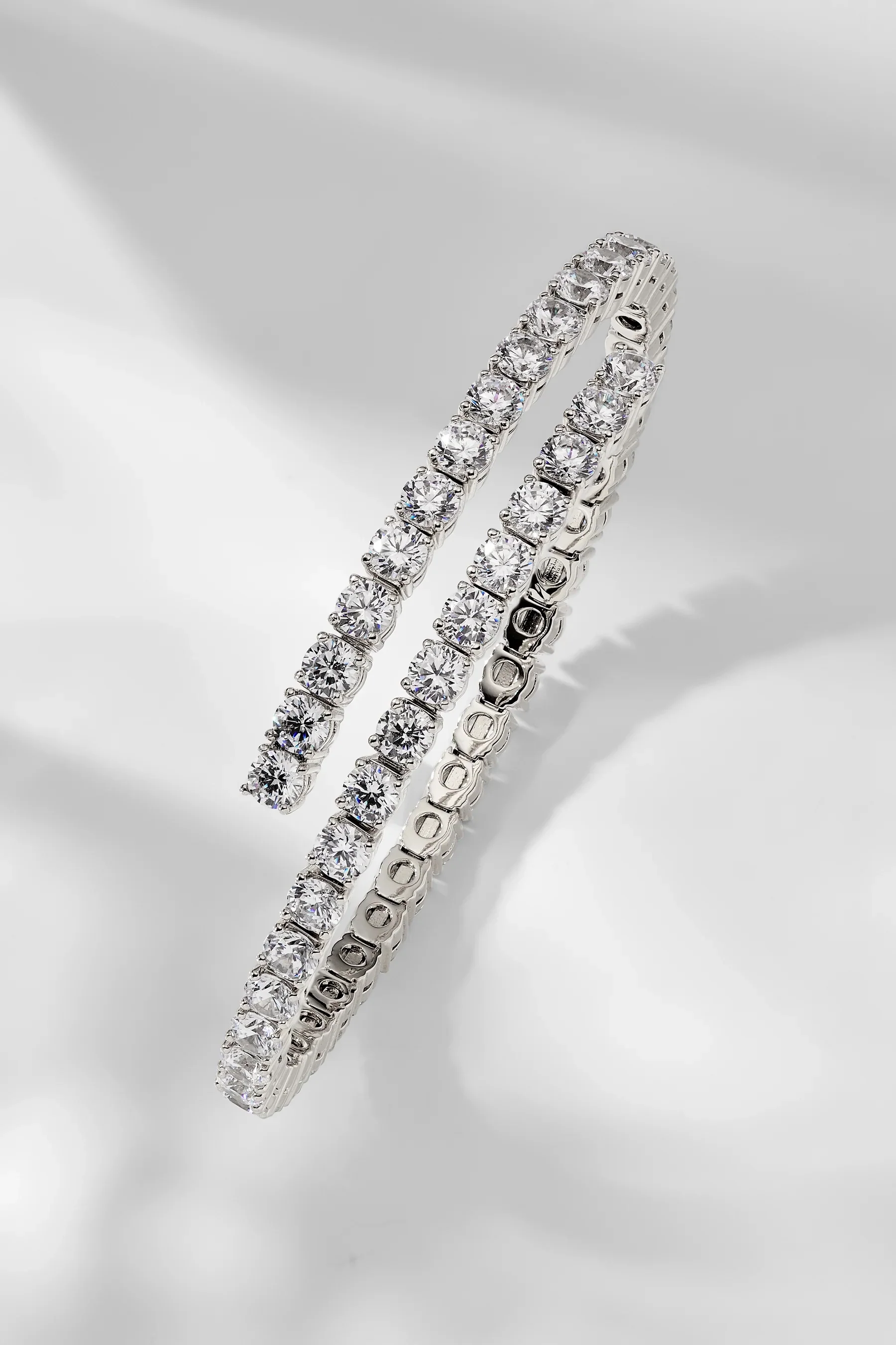 Spun 4mm Silver Tennis Bangle - Image 4