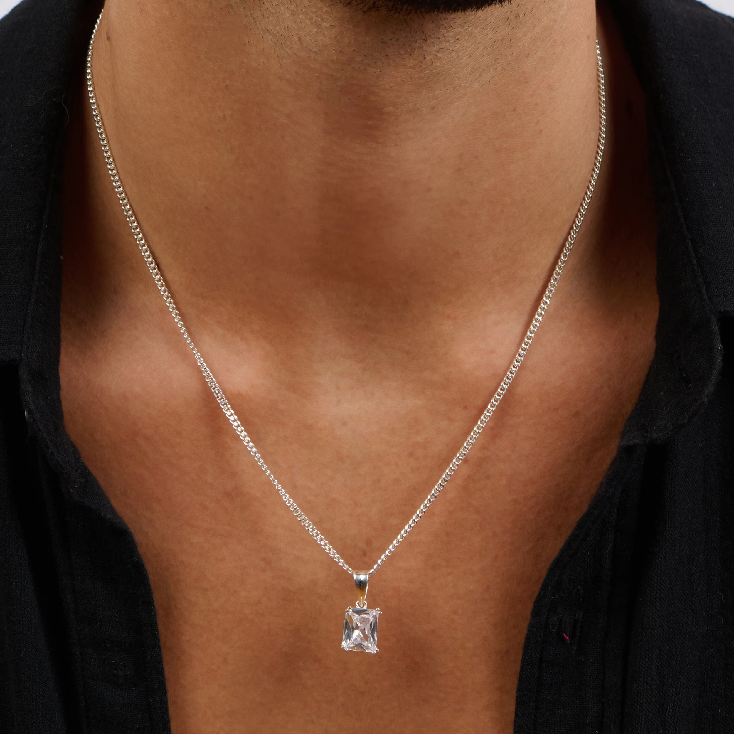 Men Snatch Ace Rectangle Necklace - Image 2
