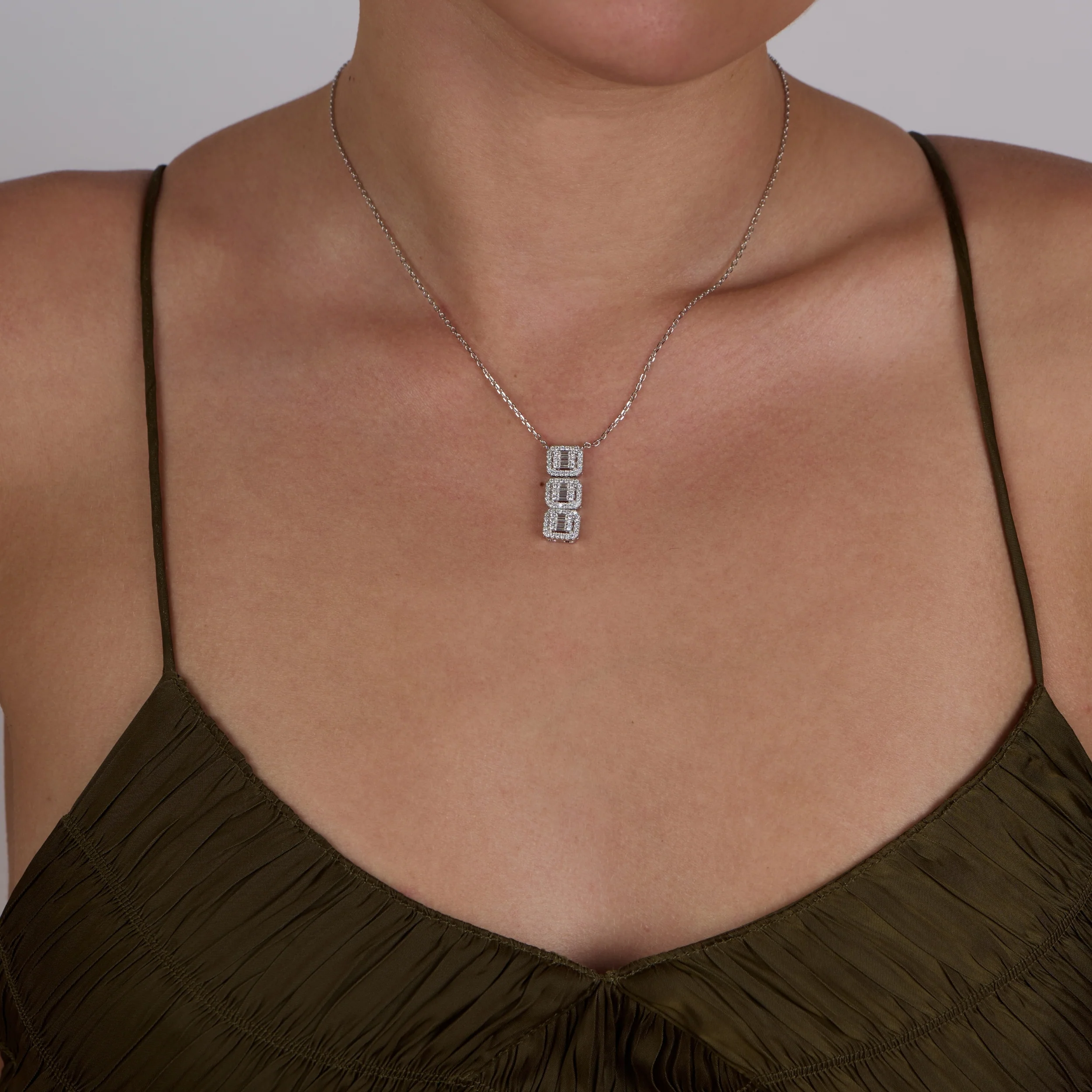 Minimal Drop Silver Necklace - Image 3