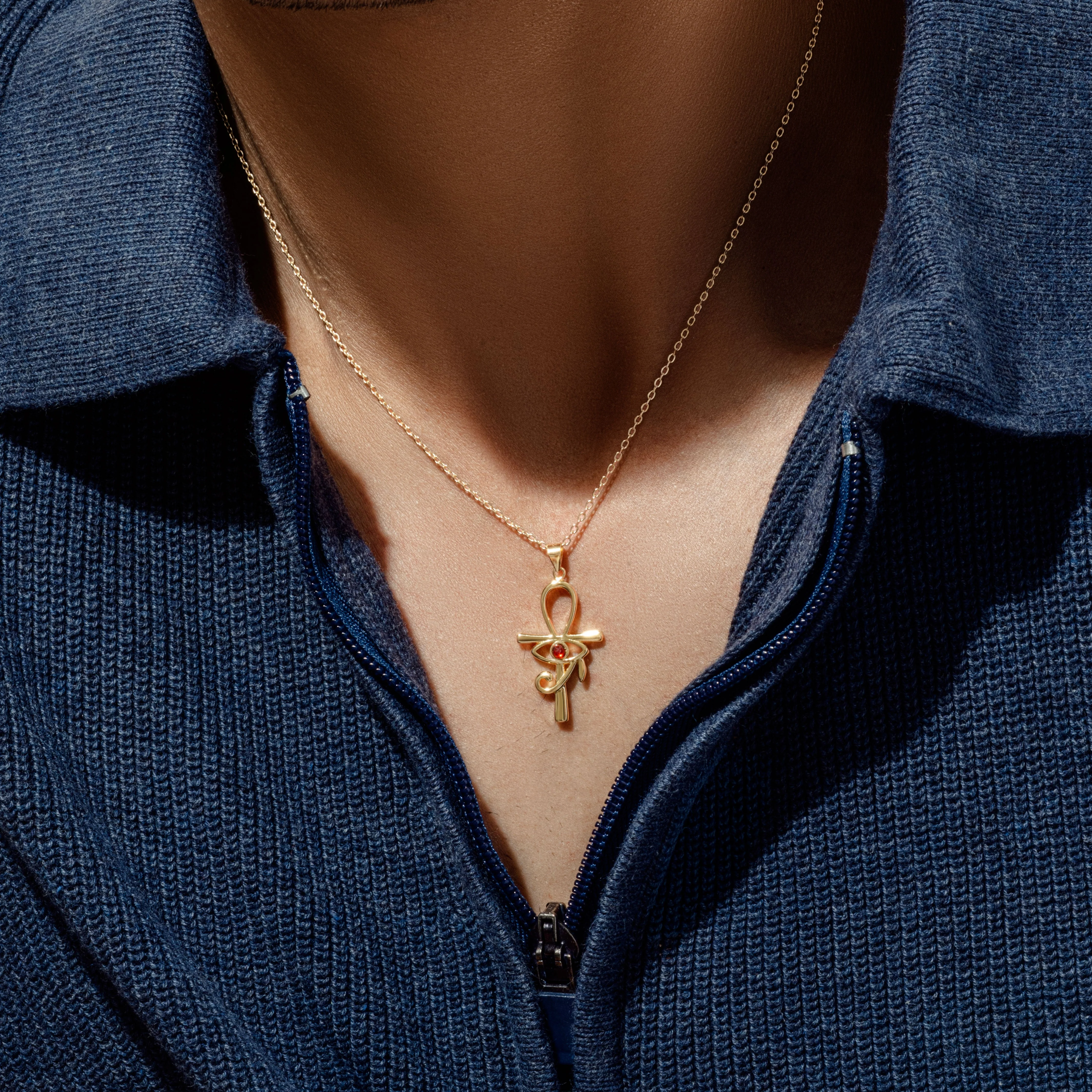 Modern Twist Ankh Men Necklace