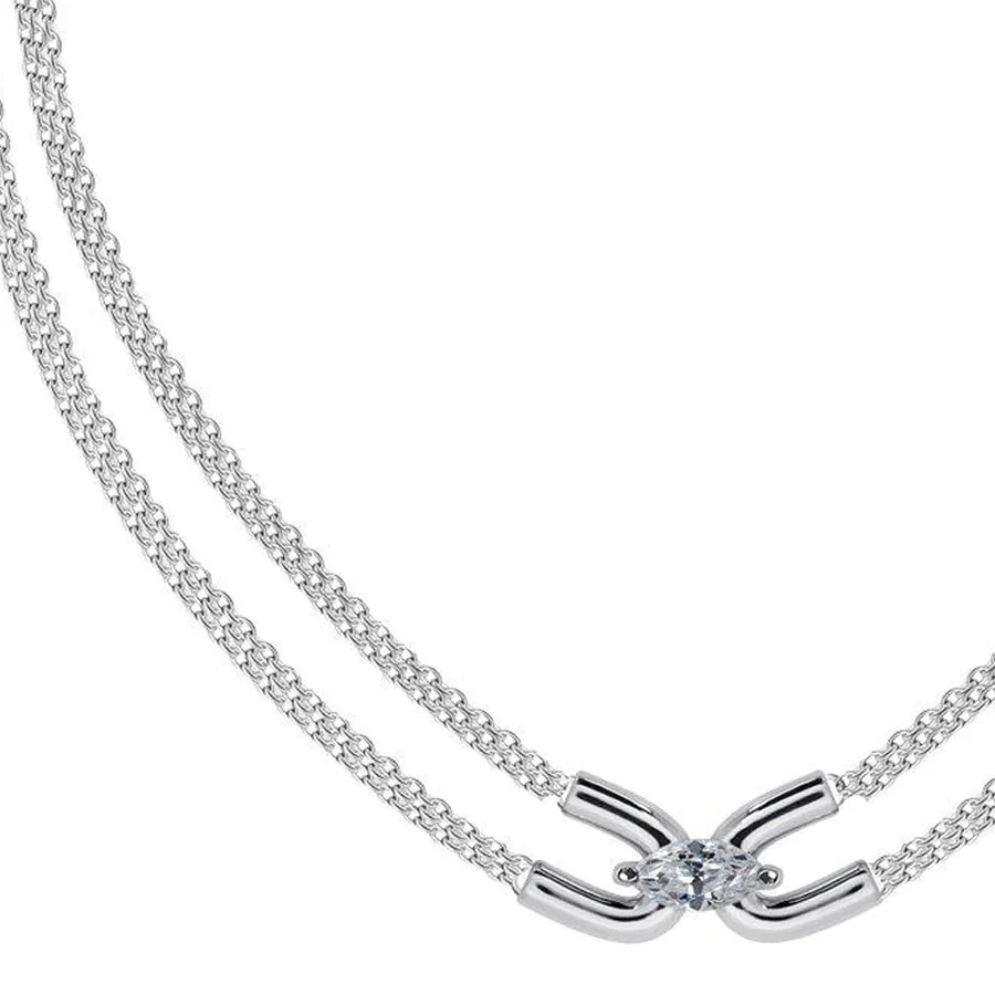 Multi Chain Adjustable Silver Necklace - Image 6
