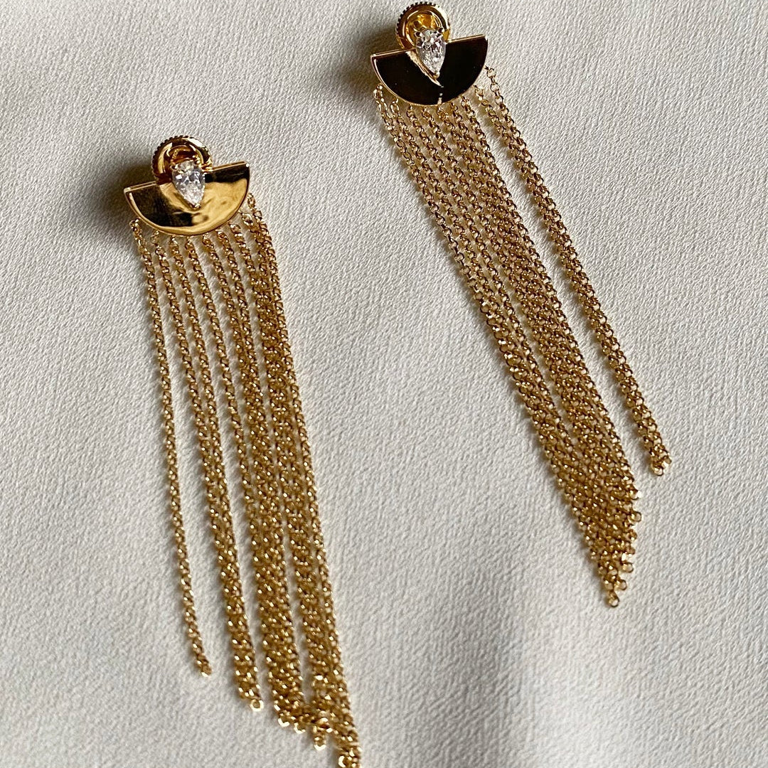Multi Chains Necklace & Earrings Set - Image 6