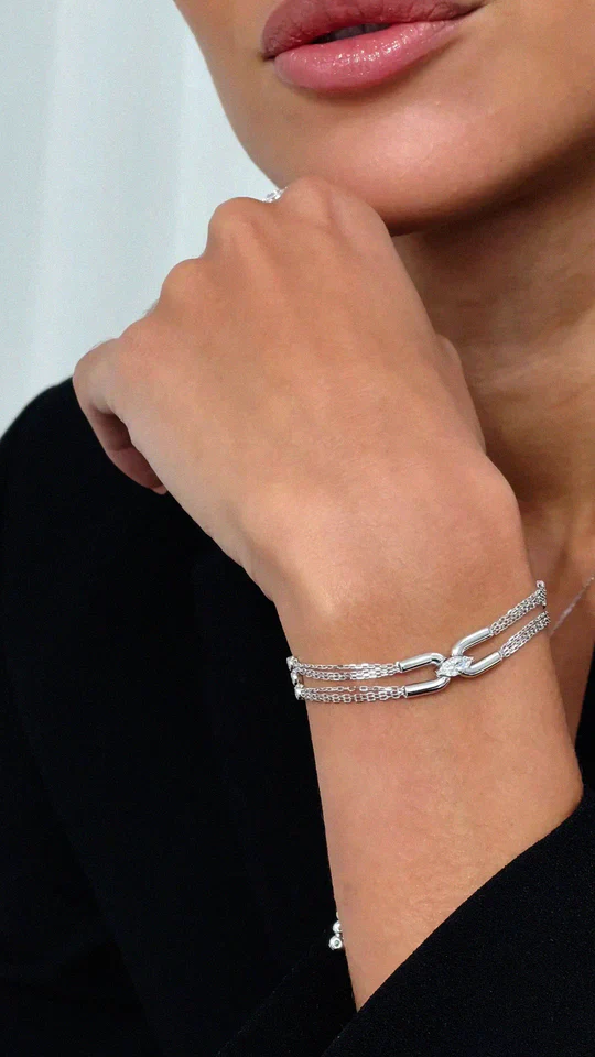 Multi Chains Silver Bracelet - Image 3