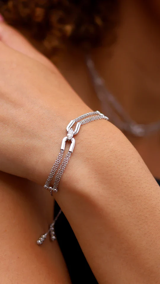 Multi Chains Silver Bracelet - Image 4