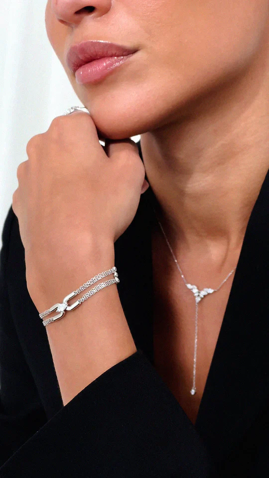 Multi Chains Silver Bracelet - Image 7
