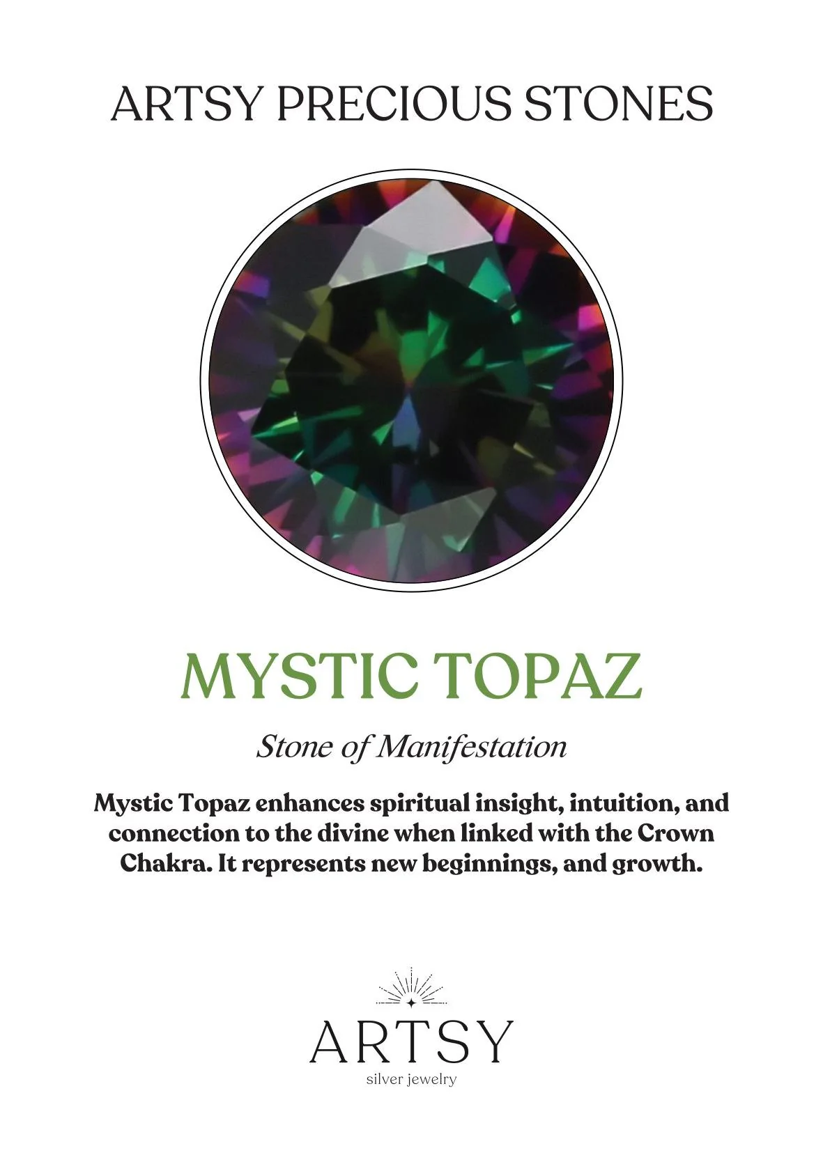 Silver Mystic Topaz Stone Men Necklace - Image 4