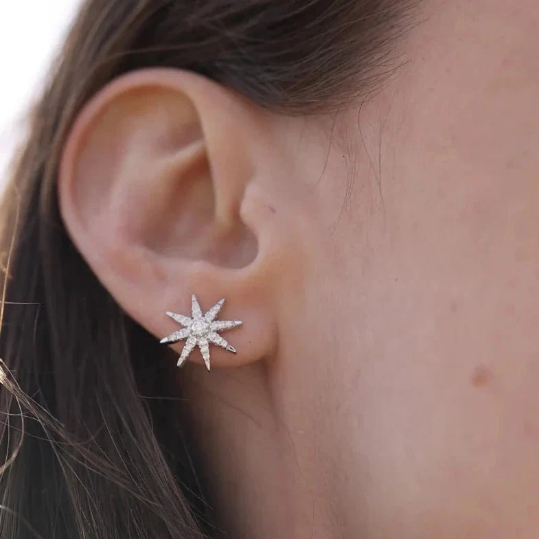 North Star Studs Silver Earrings