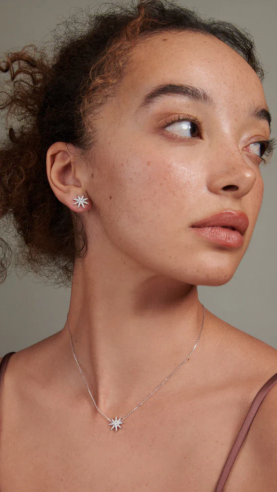 North Star Studs Silver Earrings - Image 4