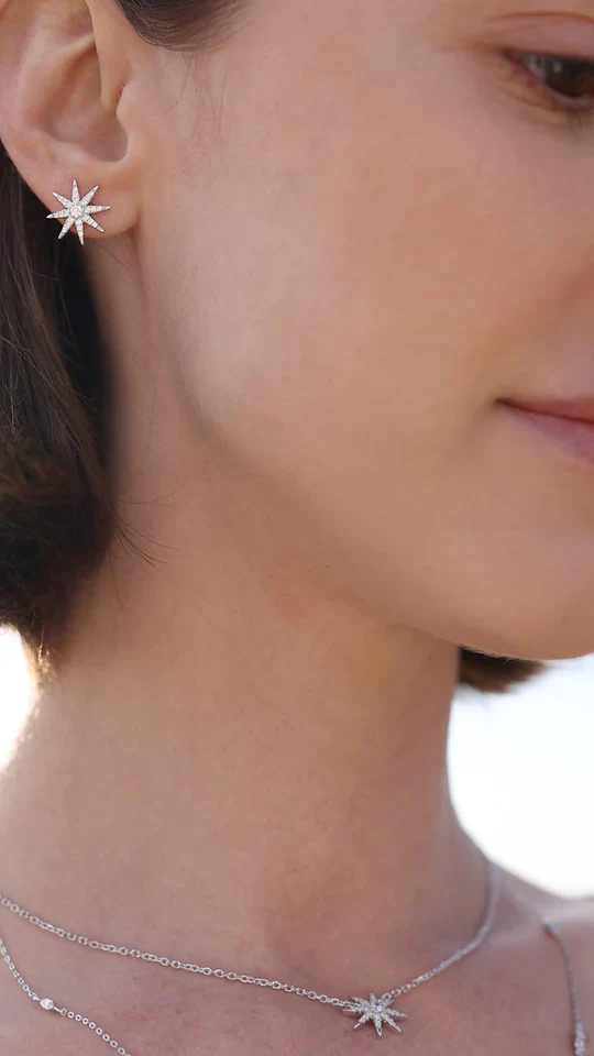 North Star Studs Silver Earrings - Image 5