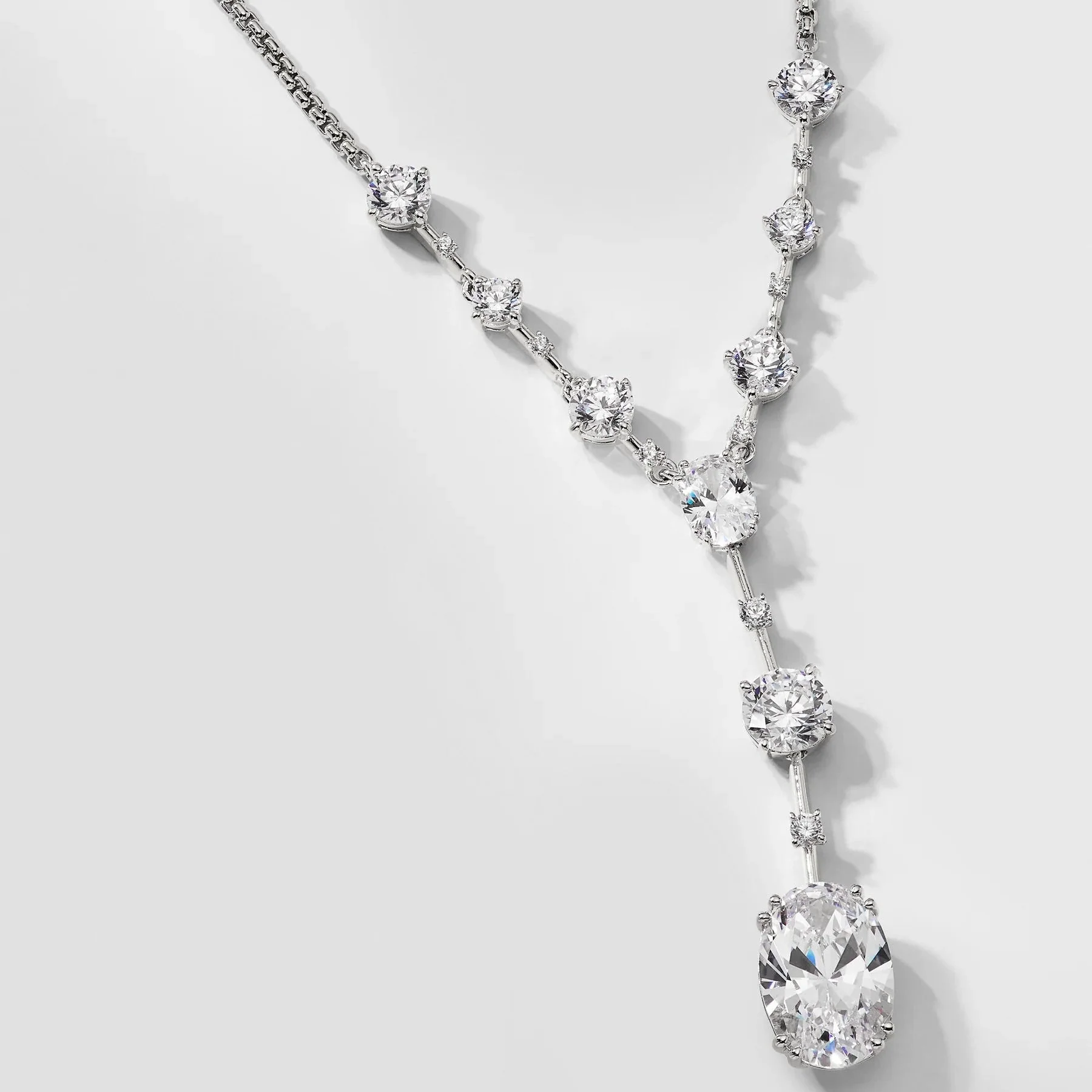Oval Solitaire Zircon Necklace - Image 2