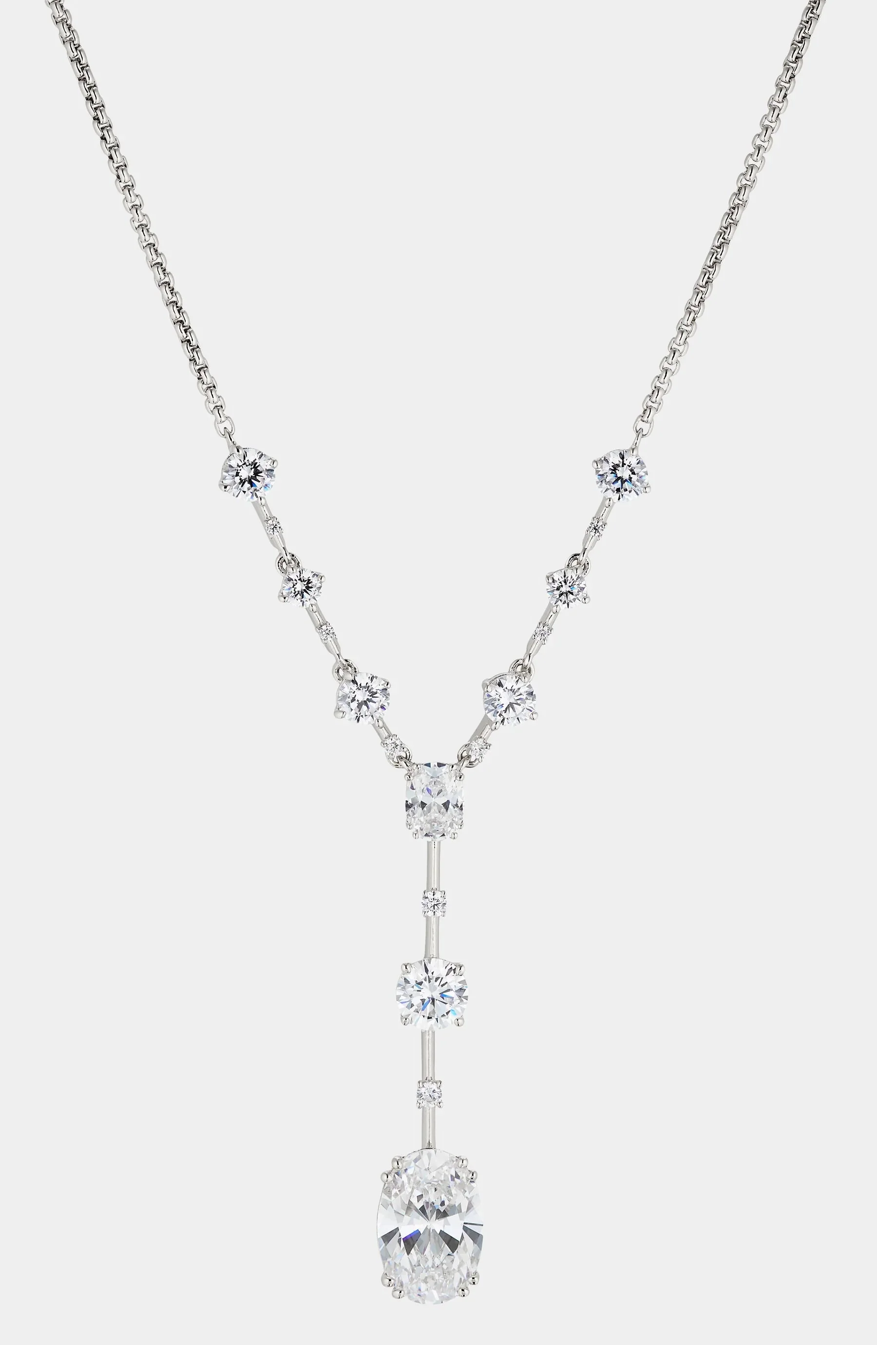 Oval Solitaire Zircon Necklace - Image 3