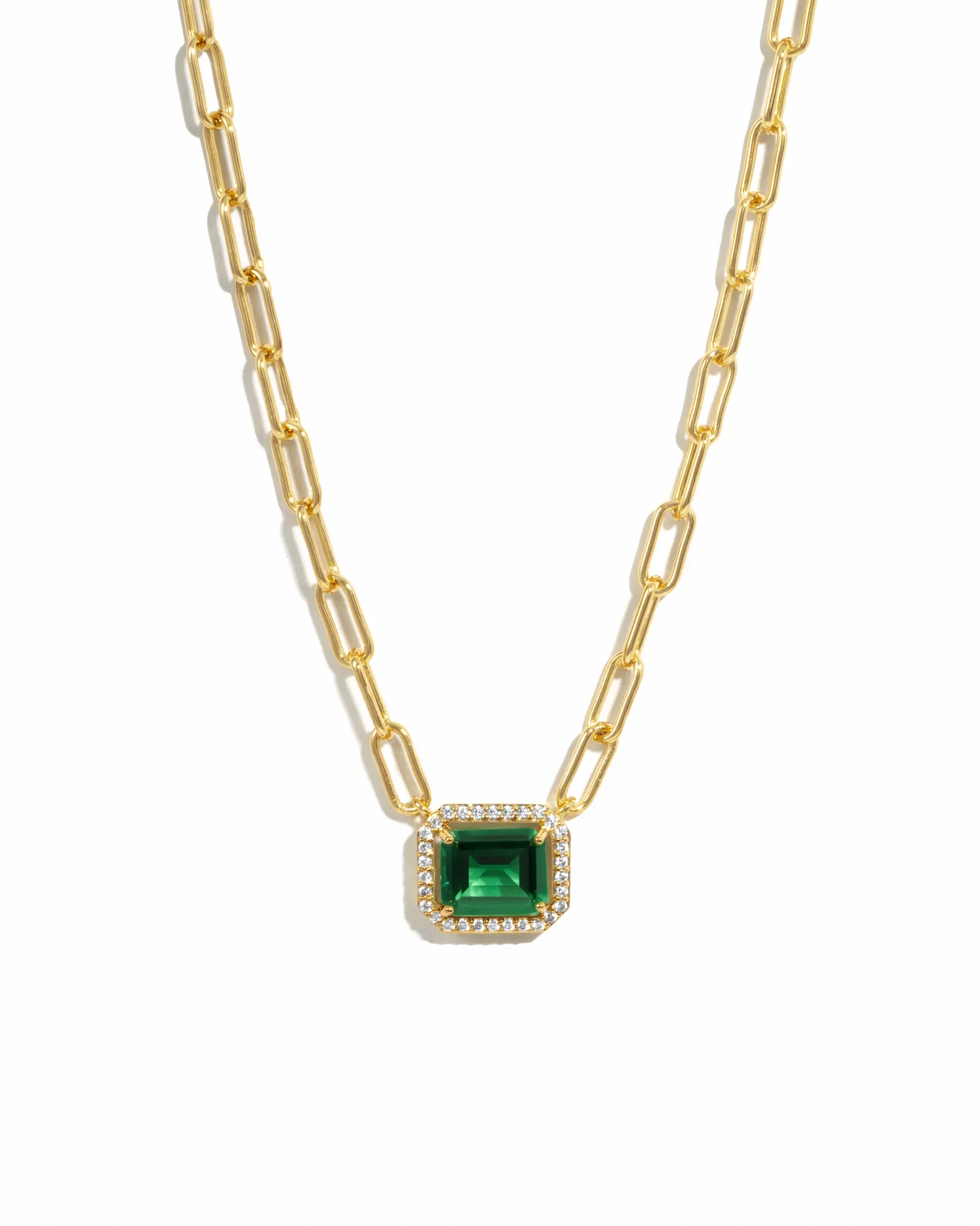 Paperclip Emerald Necklace - Image 4