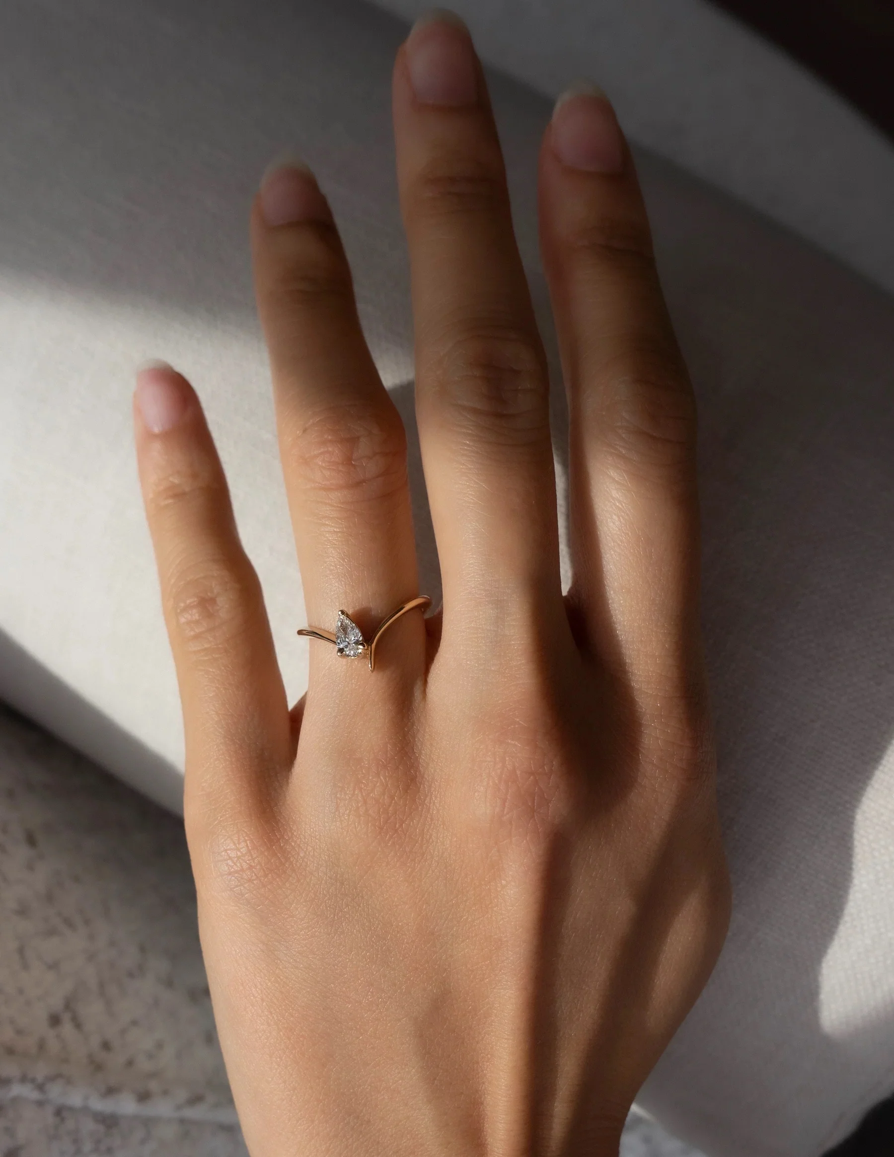 Eve Pear Zircon Ring - Image 4