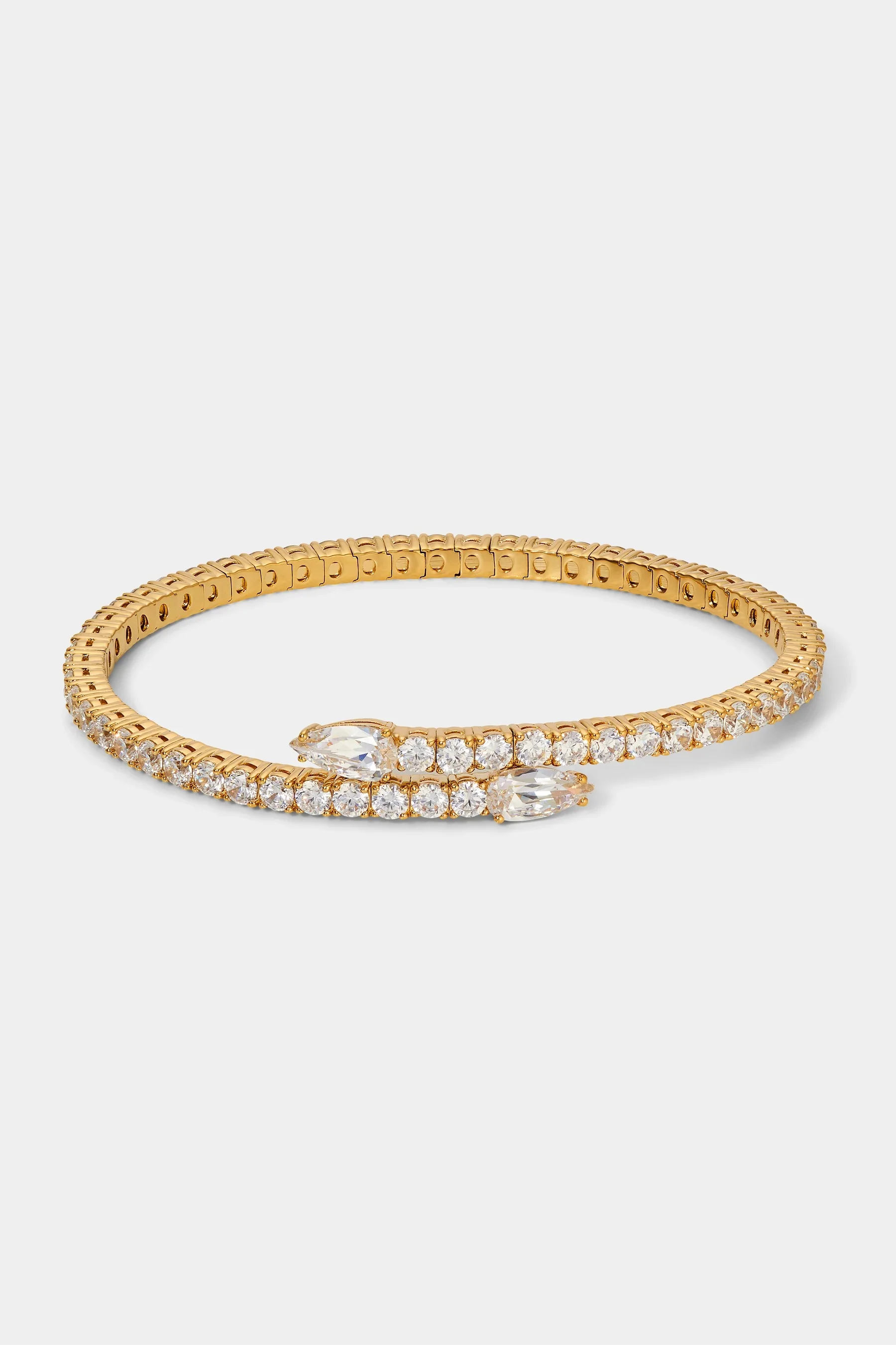 Pear Tennis Bangle Gold Plated - Image 4