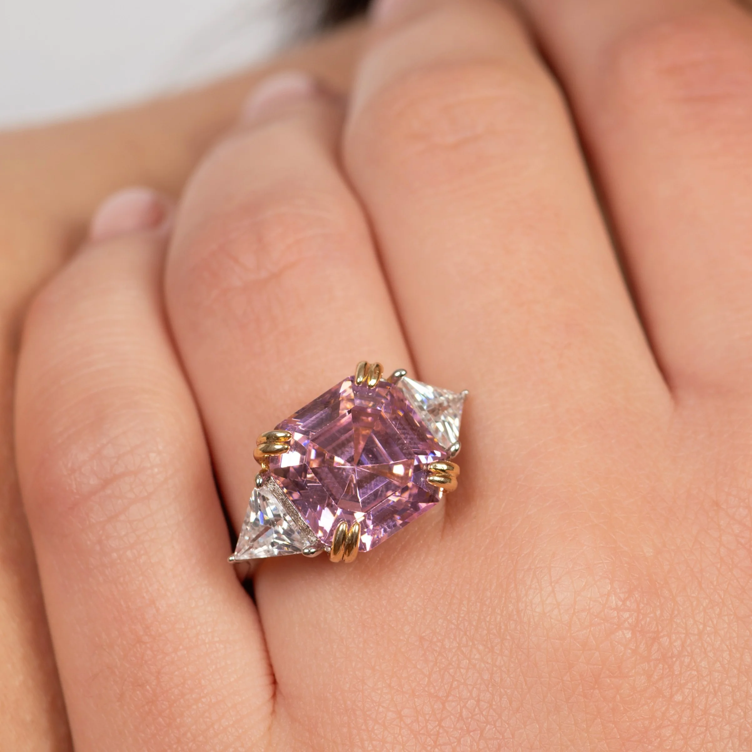 Pink Zircon Stone Ring - Image 3