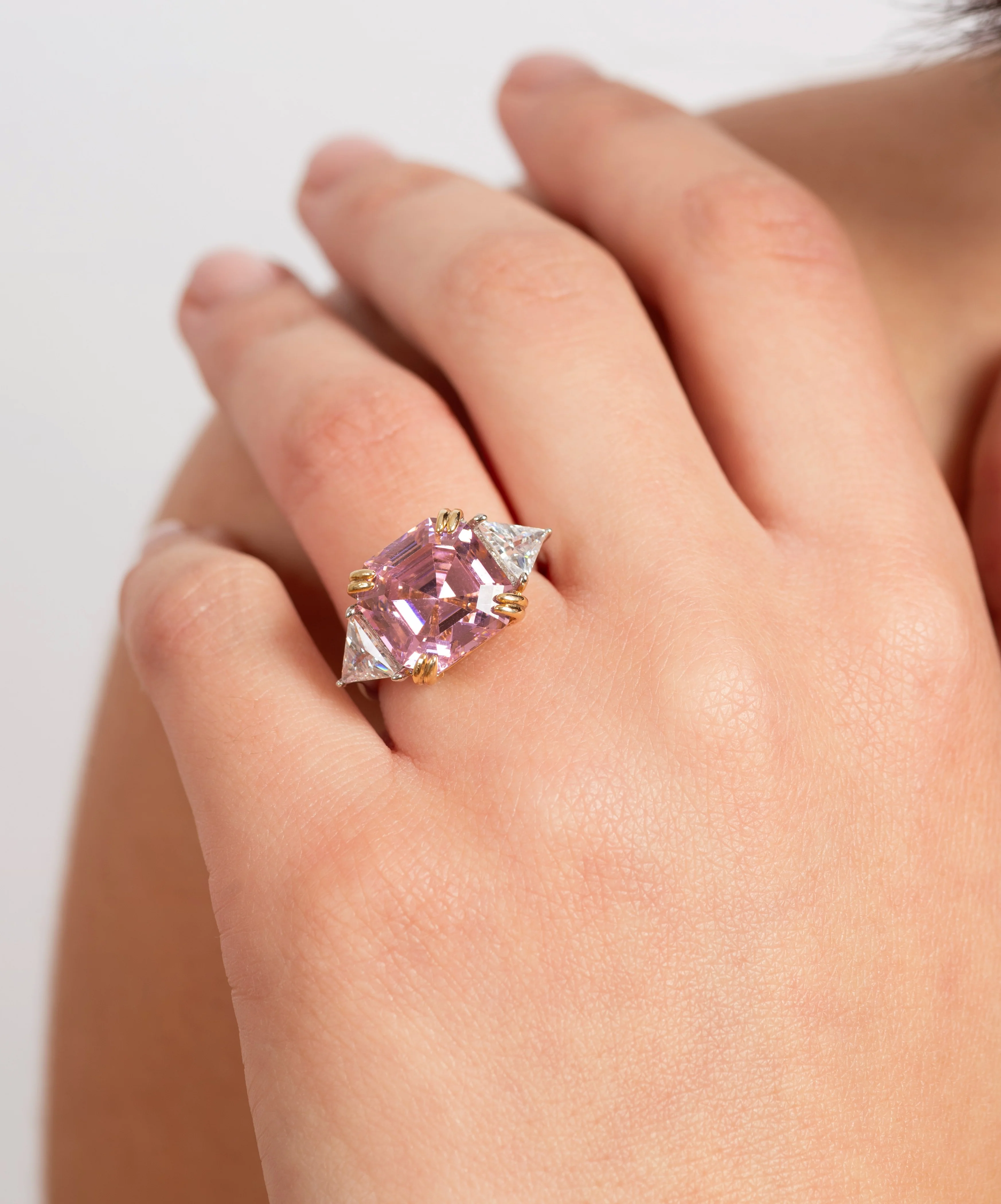 Pink Zircon Stone Ring - Image 4