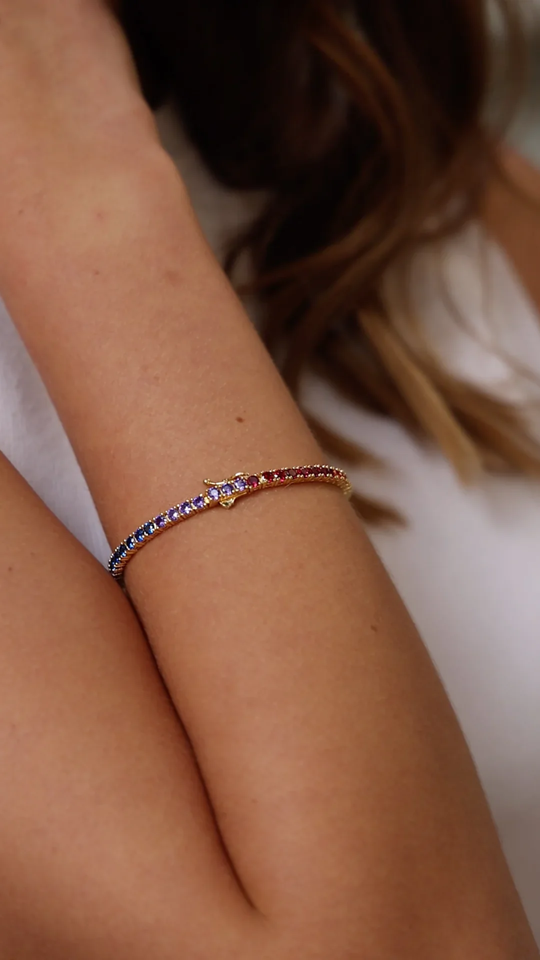 Colorful Stones Tennis Bracelet 3mm - Image 4