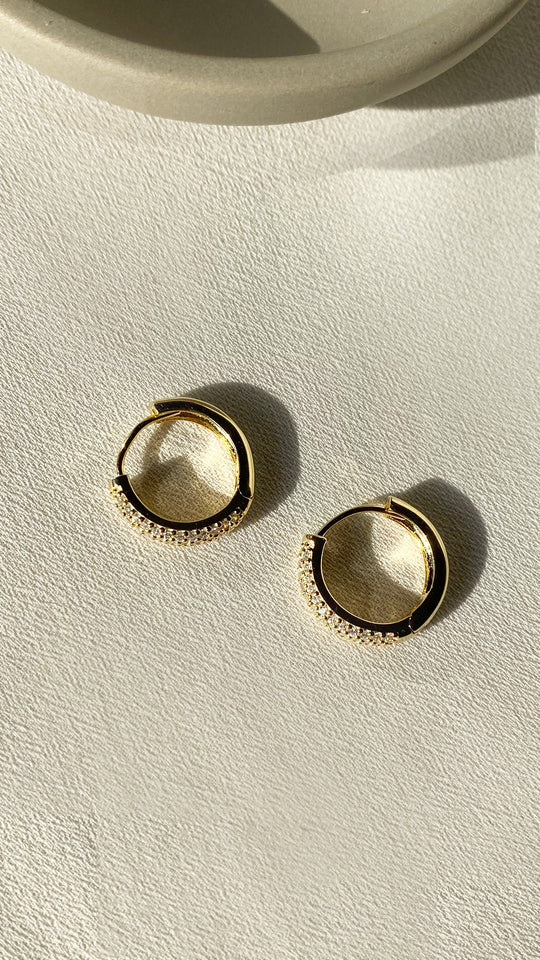 Zircon Cutie Huggie Gold Plating Earrings - Image 7