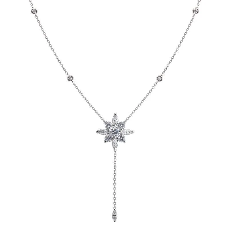 Round & Marquise Stone Lariat Necklace - Image 4