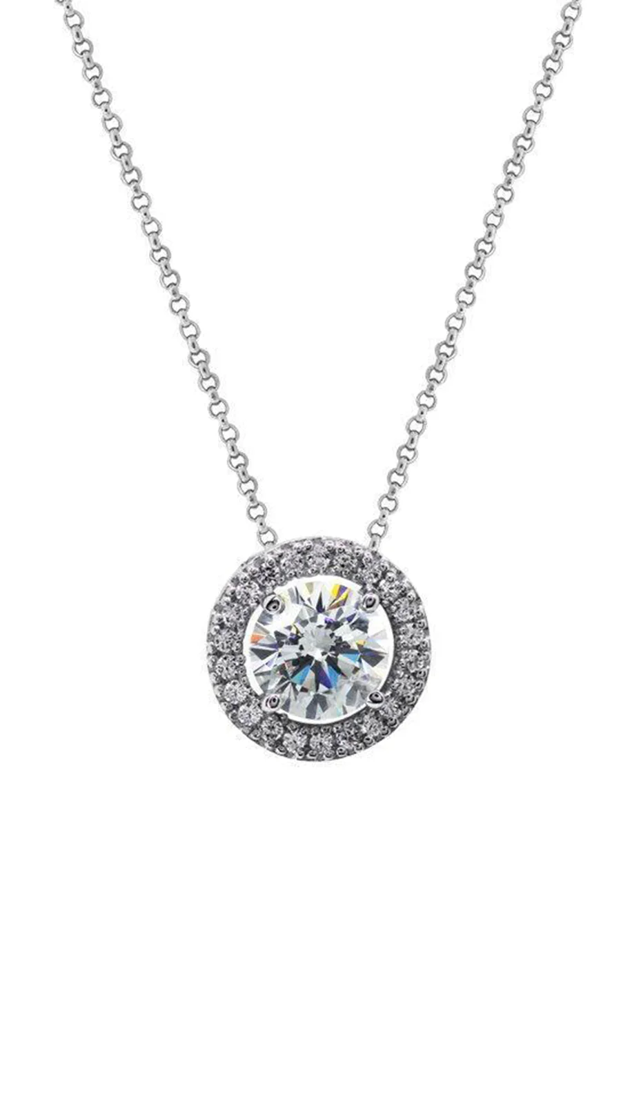 Round Zircon Solitaire Necklace - Image 3