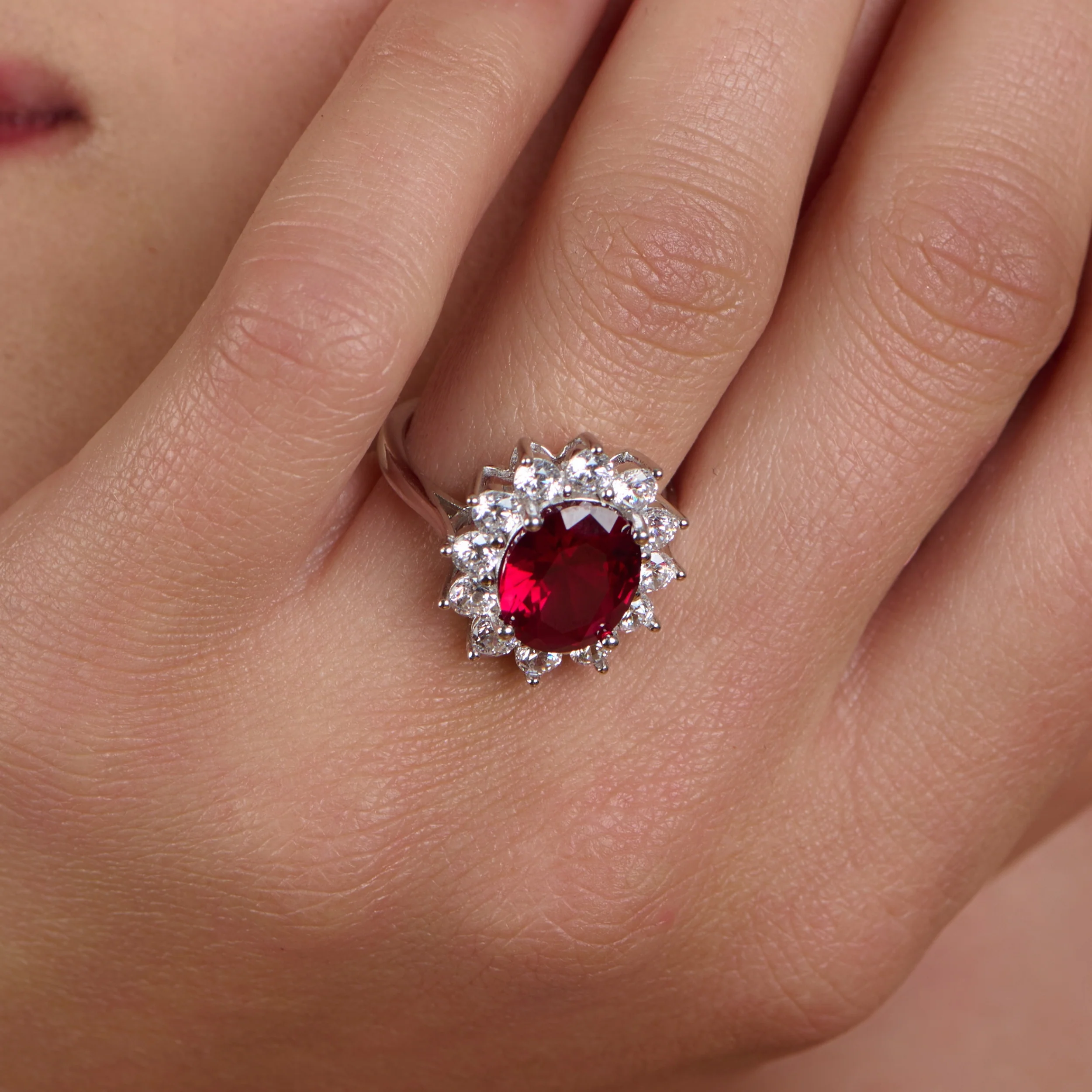 Queen’s Ruby Aura Silver Ring - Image 3