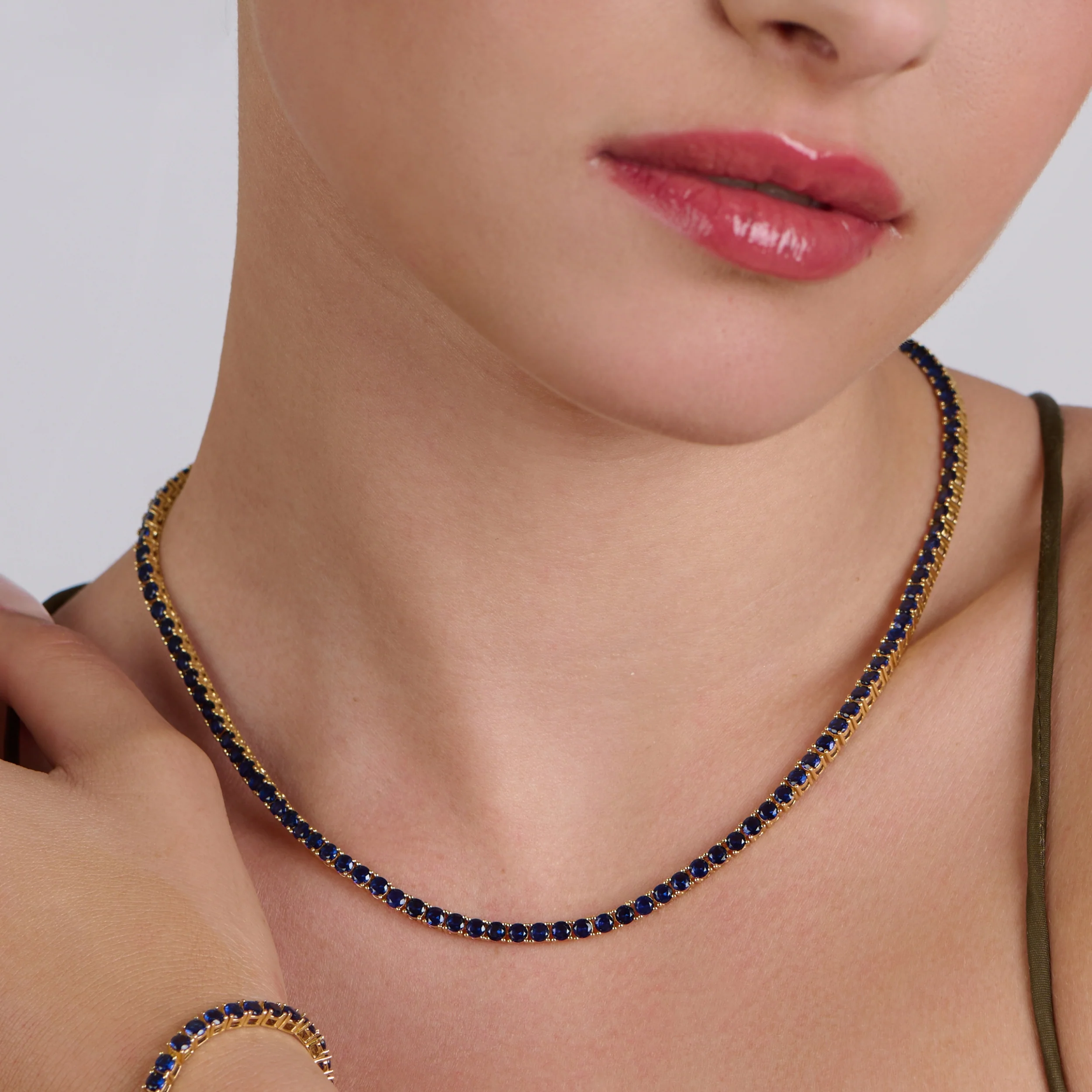 Imperial Sapphire Tennis Necklace - Image 4