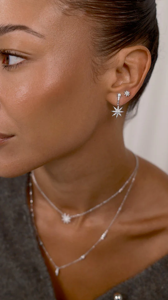 Daphne Pole Star Silver Earrings - Image 4