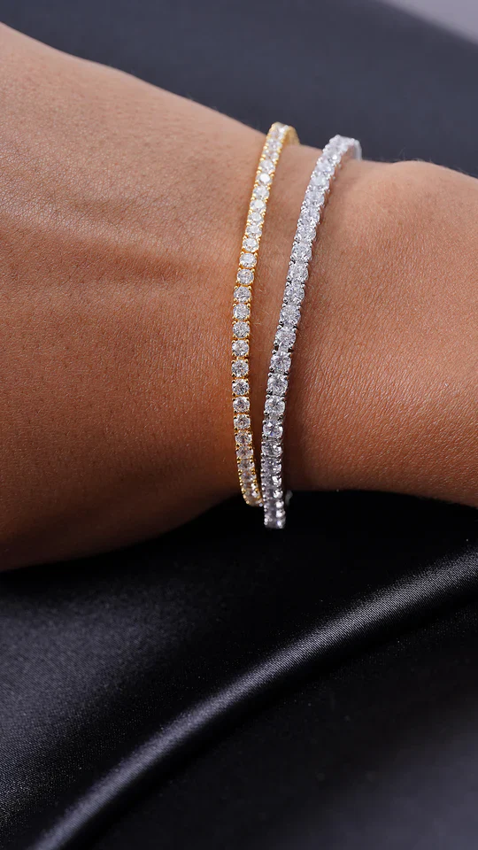 3mm Tennis Bracelet Gold Plated - Image 3