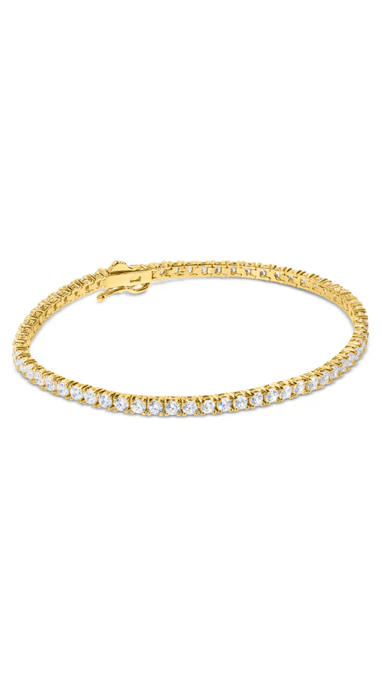 3mm Tennis Bracelet Gold Plated - Image 7