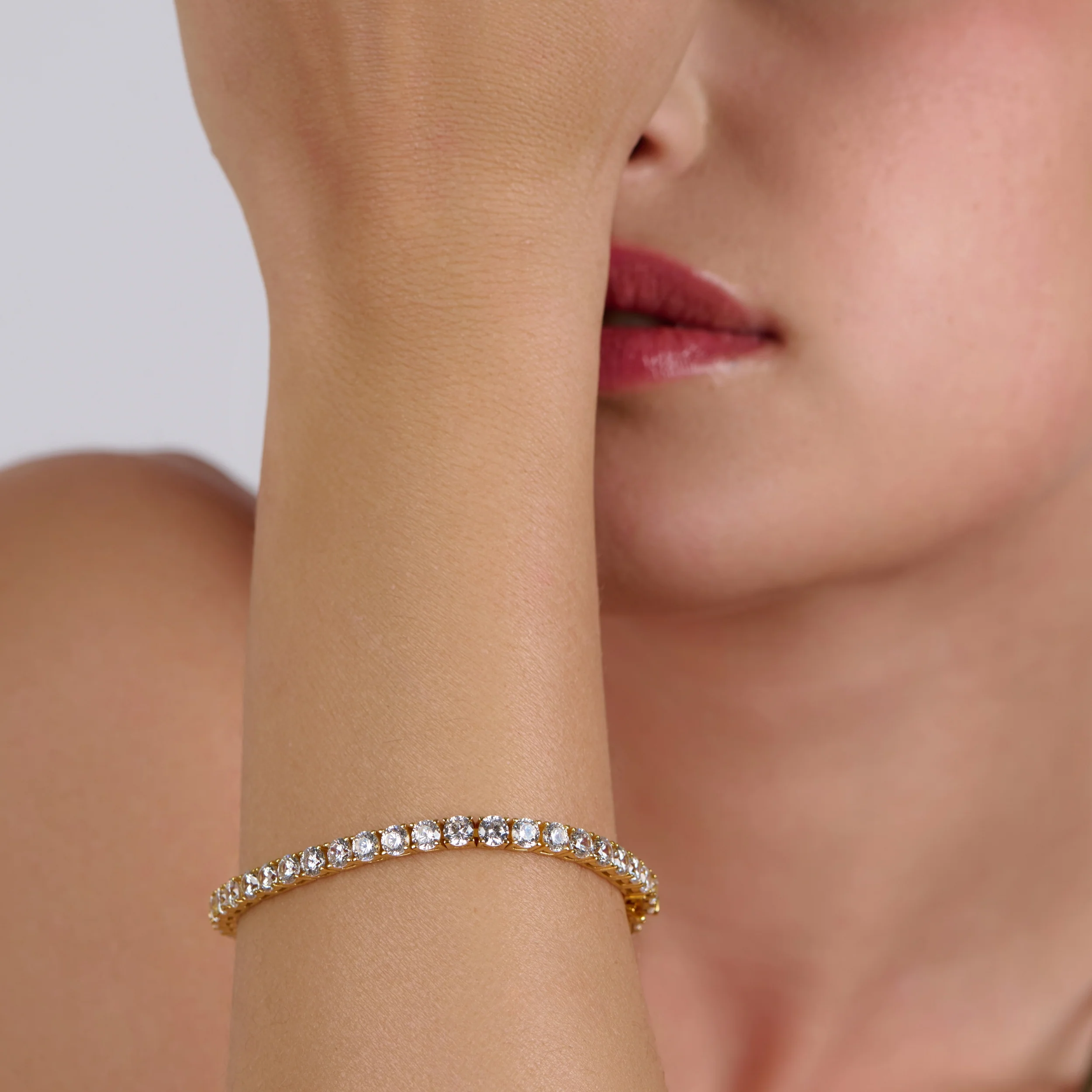 4mm Tennis Bracelet Gold Plated - Image 2