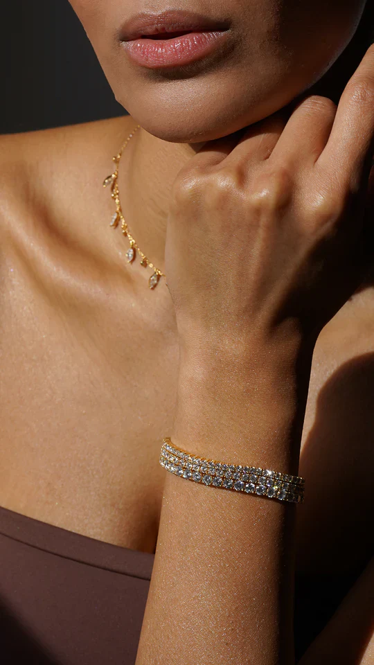 4mm Tennis Bracelet Gold Plated - Image 5