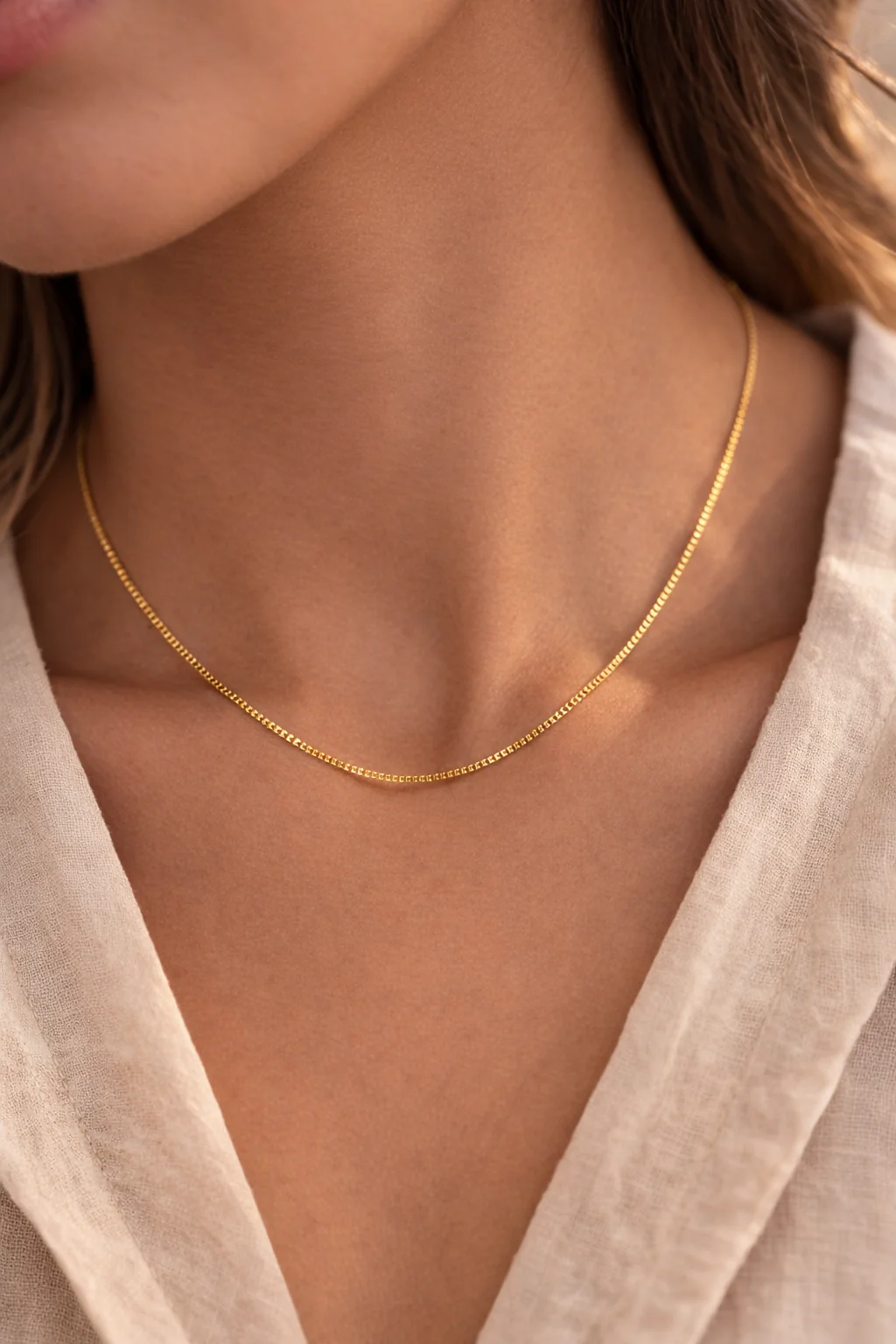Sleek Box Chain Necklace - Image 4