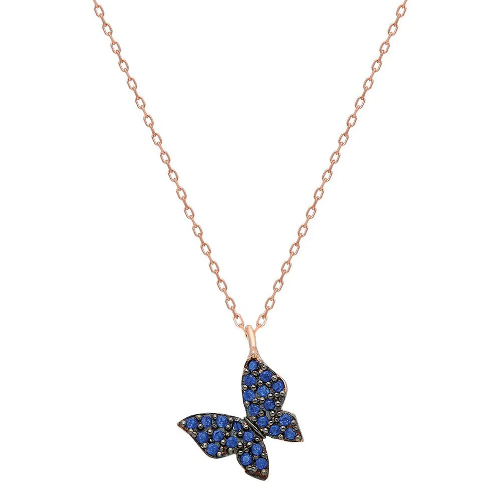 Small Blue Butterfly Necklace - Image 3