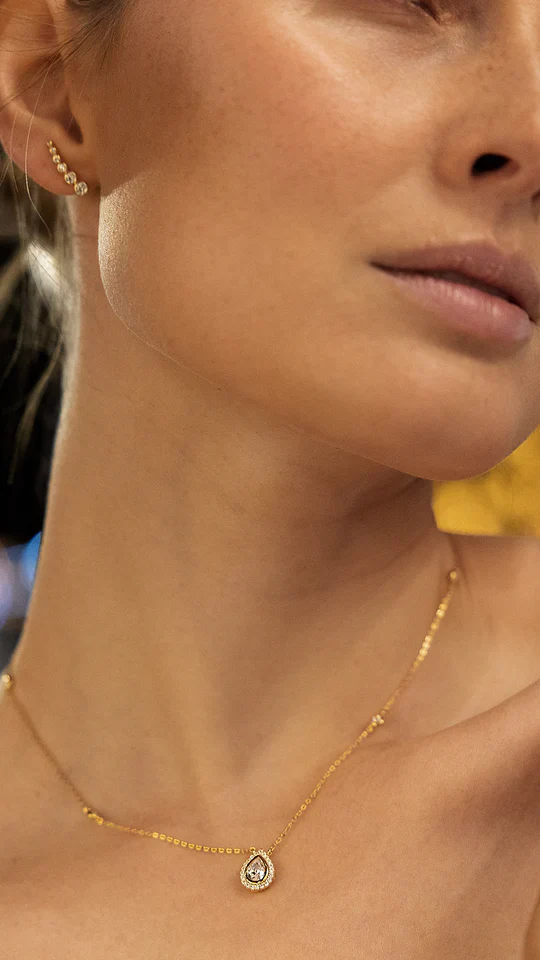 Swan Lake Pear Gold Plated Necklace - Image 5