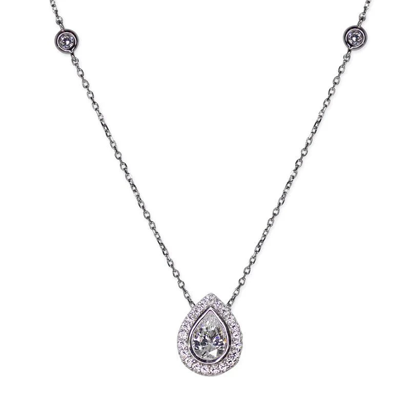 Swan Lake Pear Silver Necklace - Image 2