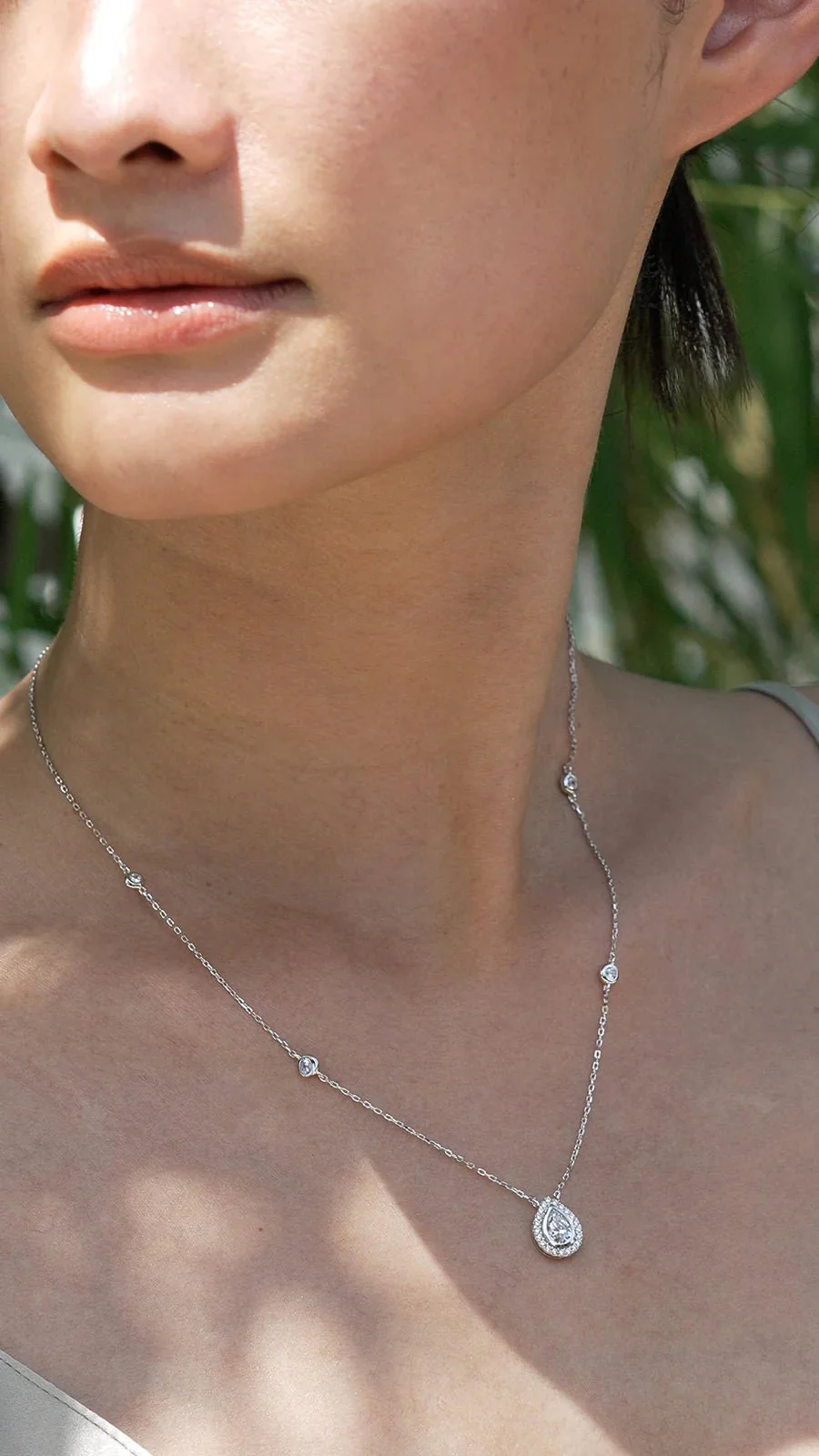 Swan Lake Pear Silver Necklace - Image 5