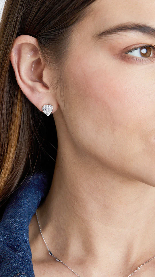 Sweetheart Silver Zircon Earrings - Image 4