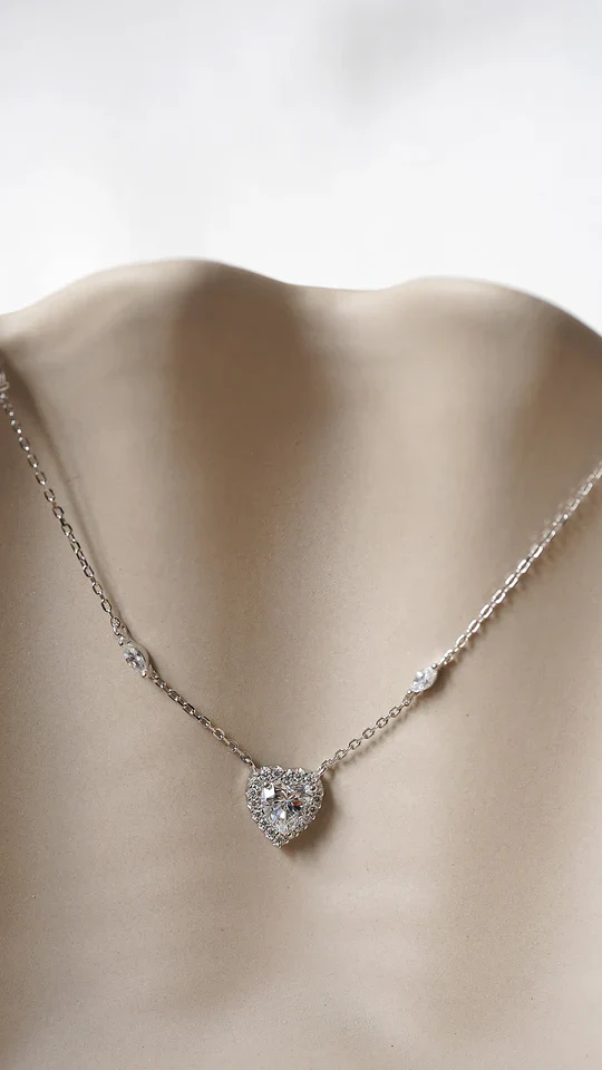 Sweetheart Zircon Silver Necklace - Image 7