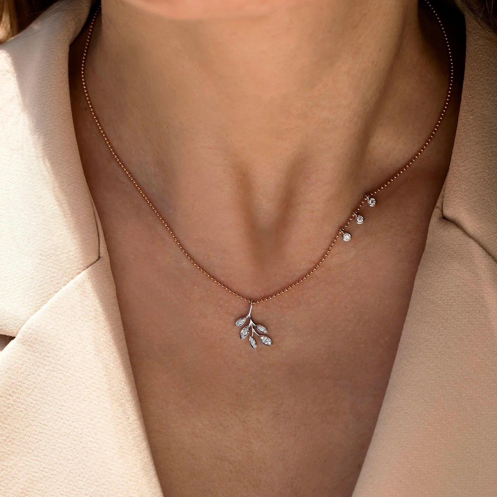 Take It Or Leaf It Zircon Necklace - Image 2