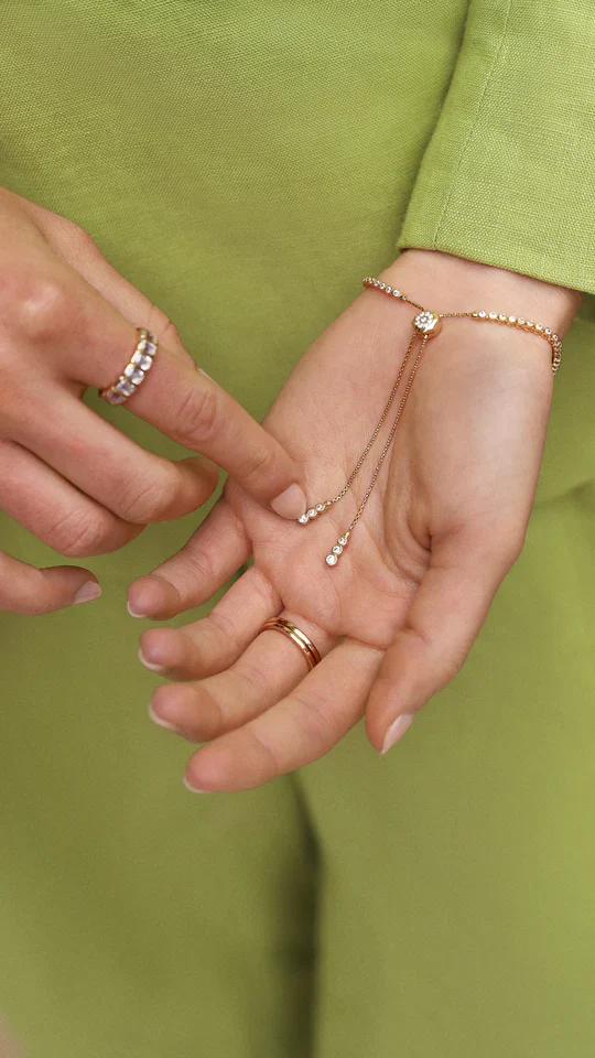 Tennis Adjustable Bracelet 3mm Gold Plating - Image 3
