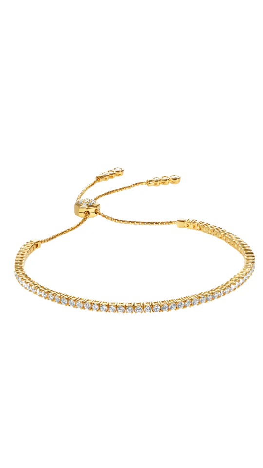 Tennis Adjustable Bracelet 3mm Gold Plating - Image 7