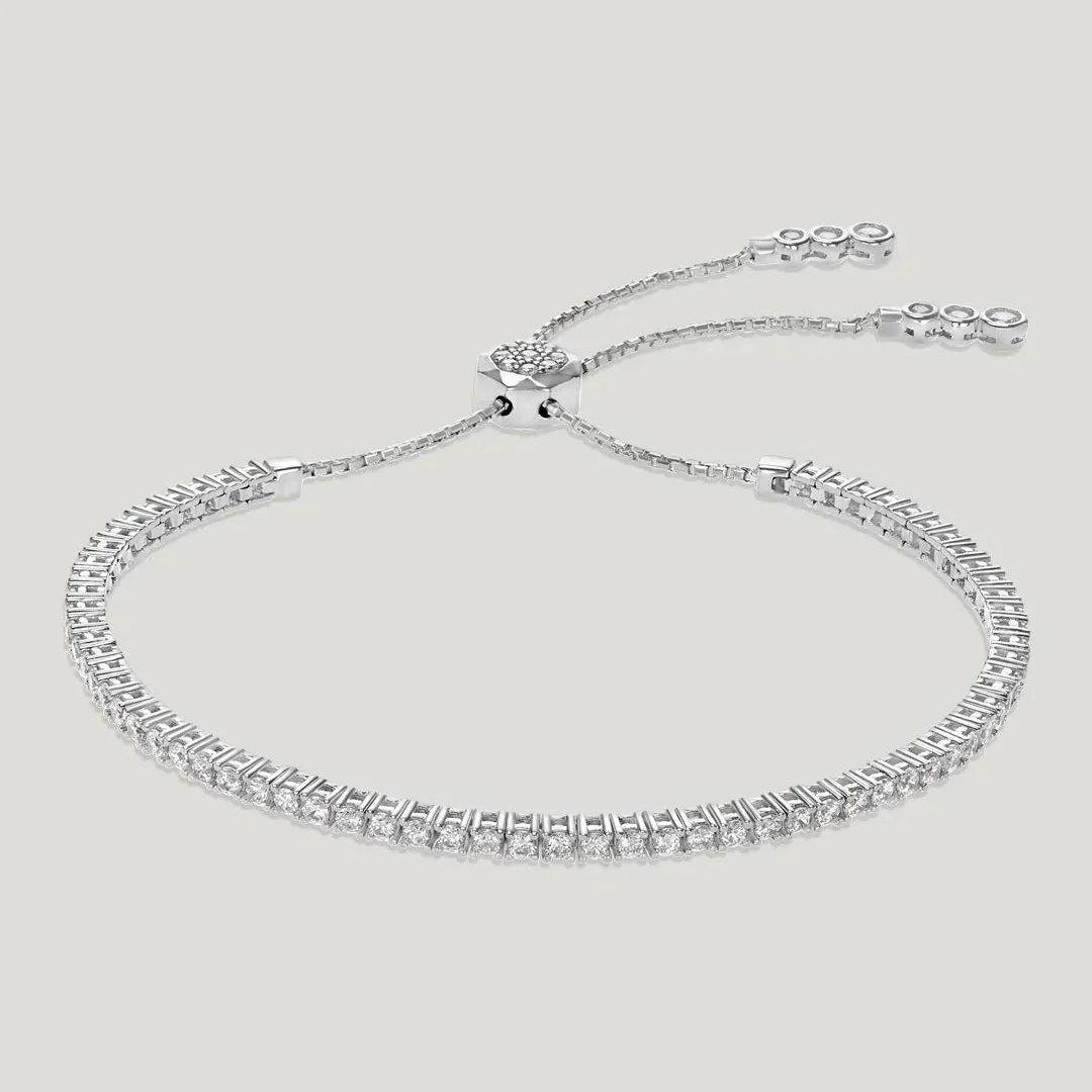 Tennis Adjustable Bracelet 3mm Silver - Image 4