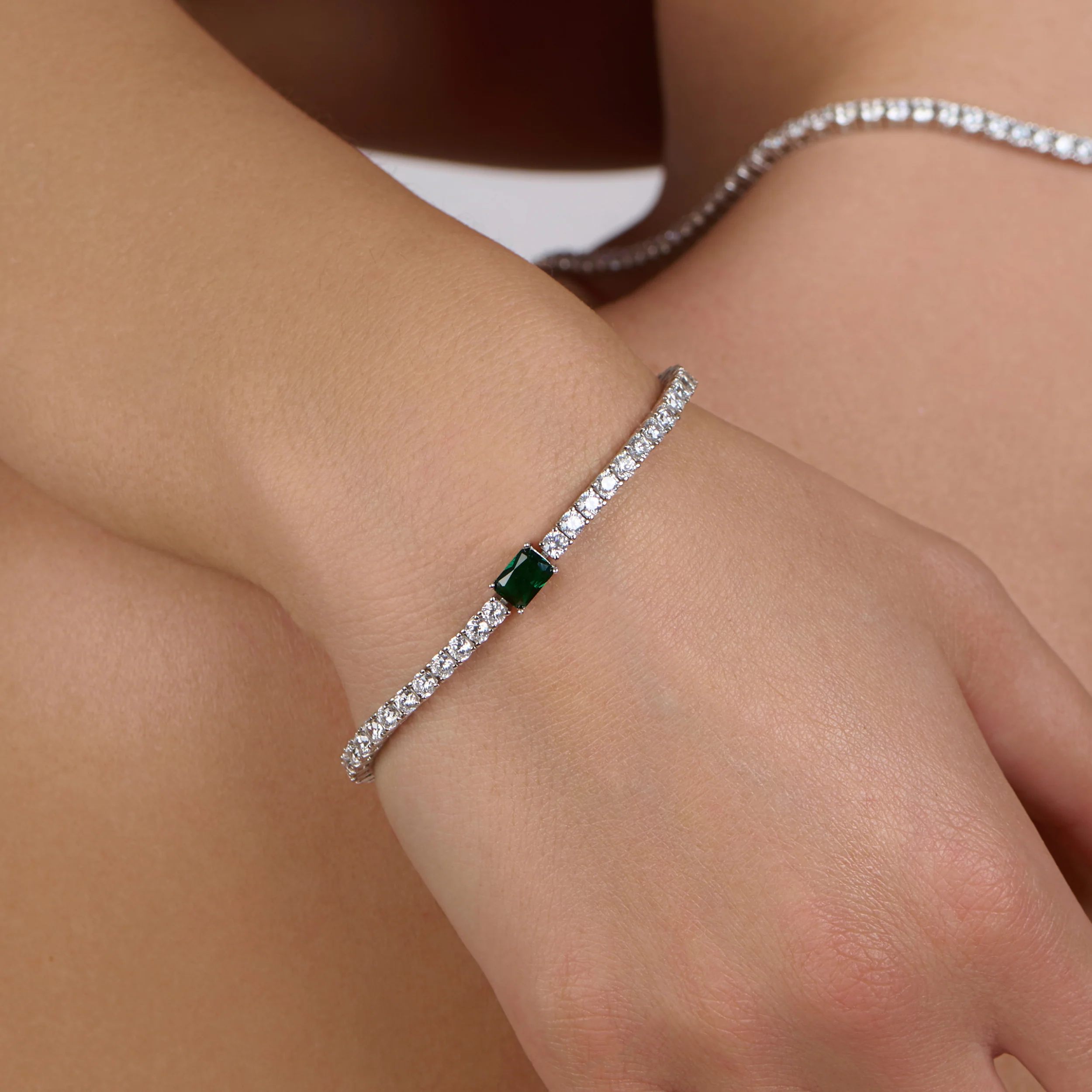 Emerald Center Tennis Bracelet