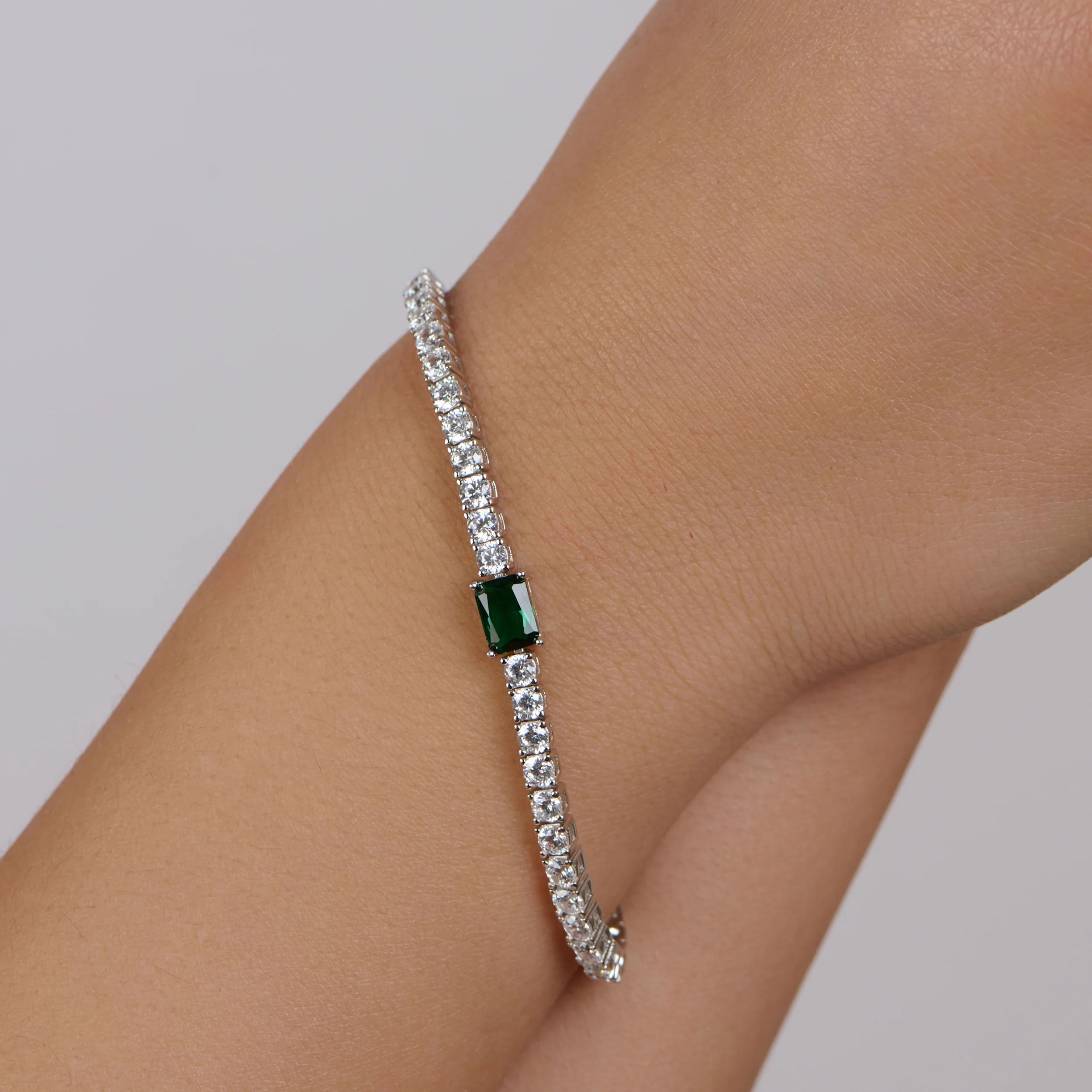 Emerald Center Tennis Bracelet - Image 2