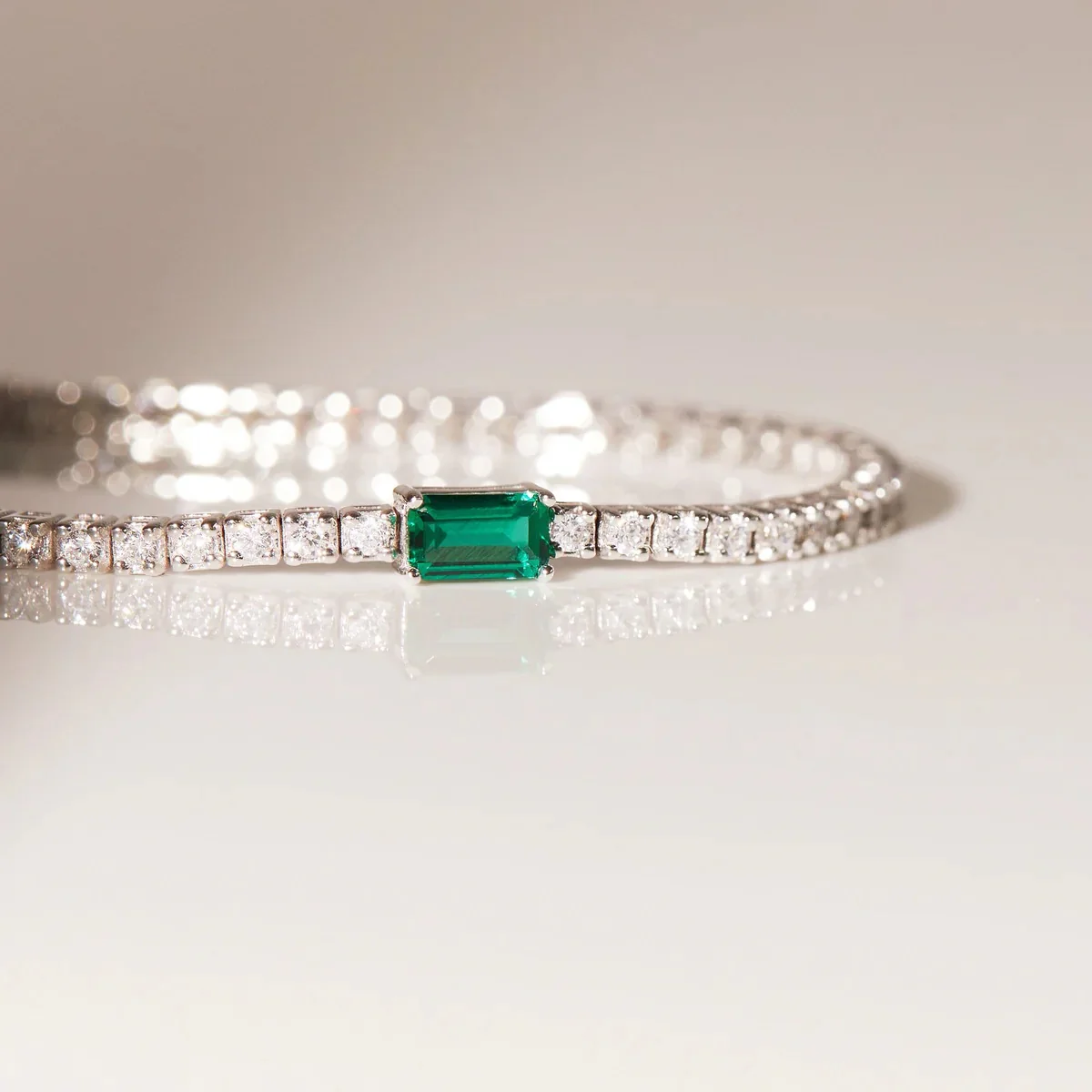 Emerald Center Tennis Bracelet - Image 3