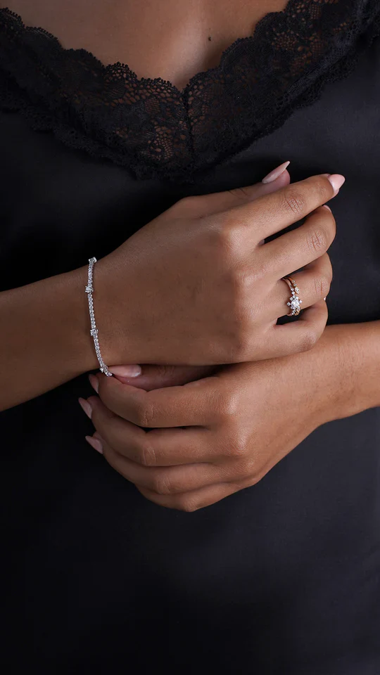 Tennis Multi Stone Bracelet Silver - Image 3