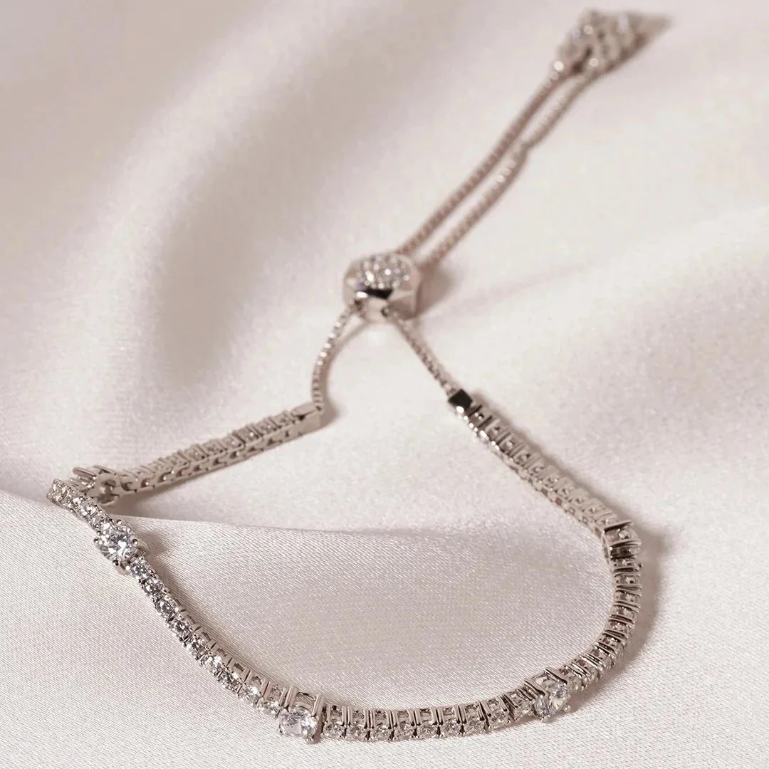 Tennis Multi Stone Bracelet Silver - Image 5