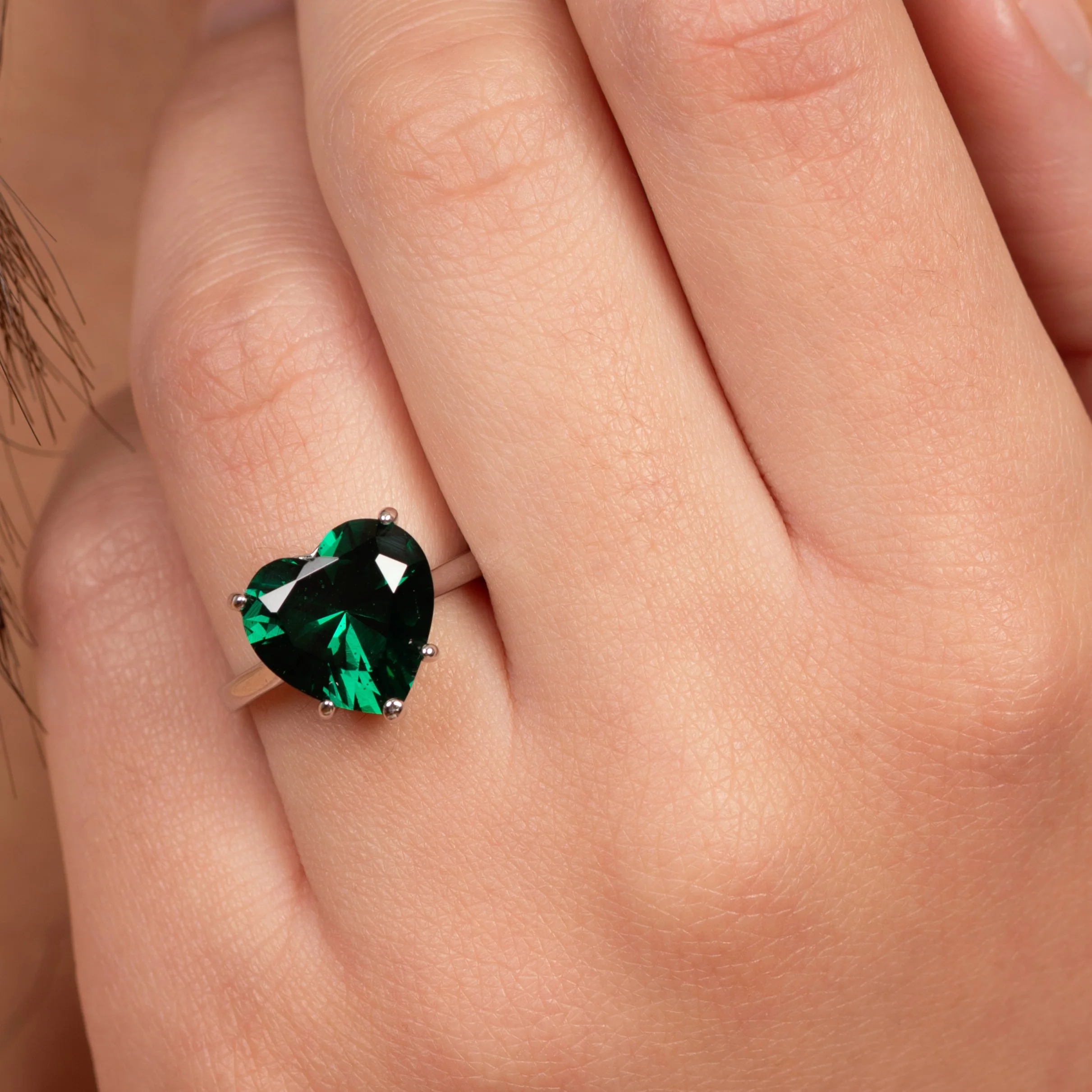 To My Buttercup Emerald Heart Gold Plating Ring - Image 3
